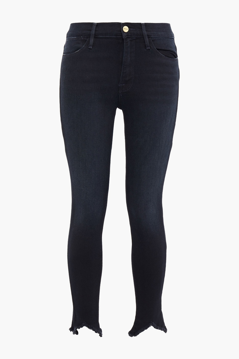 Le High Double Triangle frayed mid-rise skinny jeans