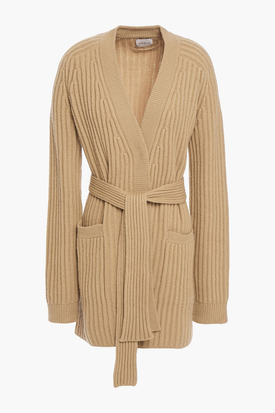 LE KASHA Firenze belted ribbed cashmere cardigan