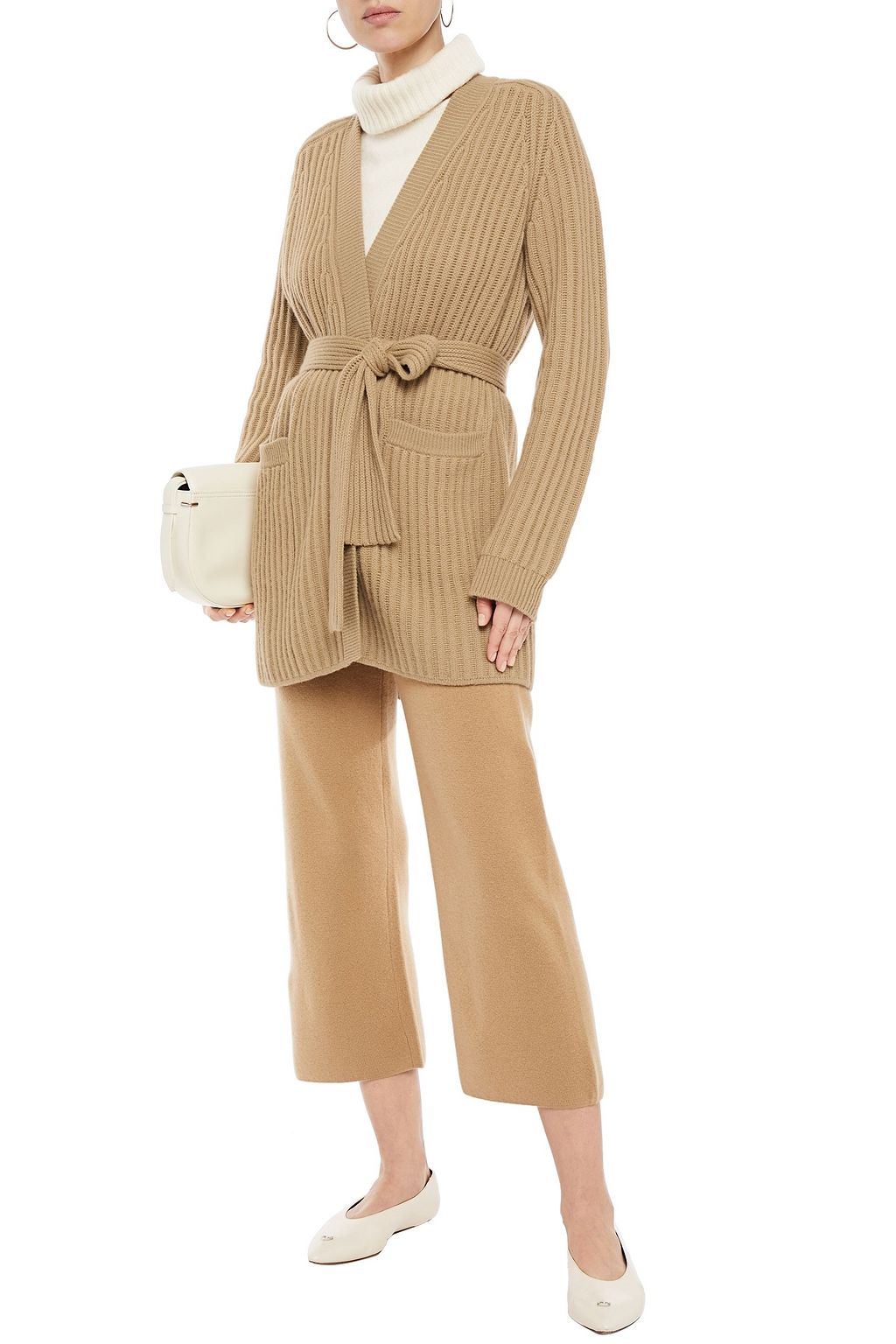 LE KASHA Firenze belted ribbed cashmere cardigan