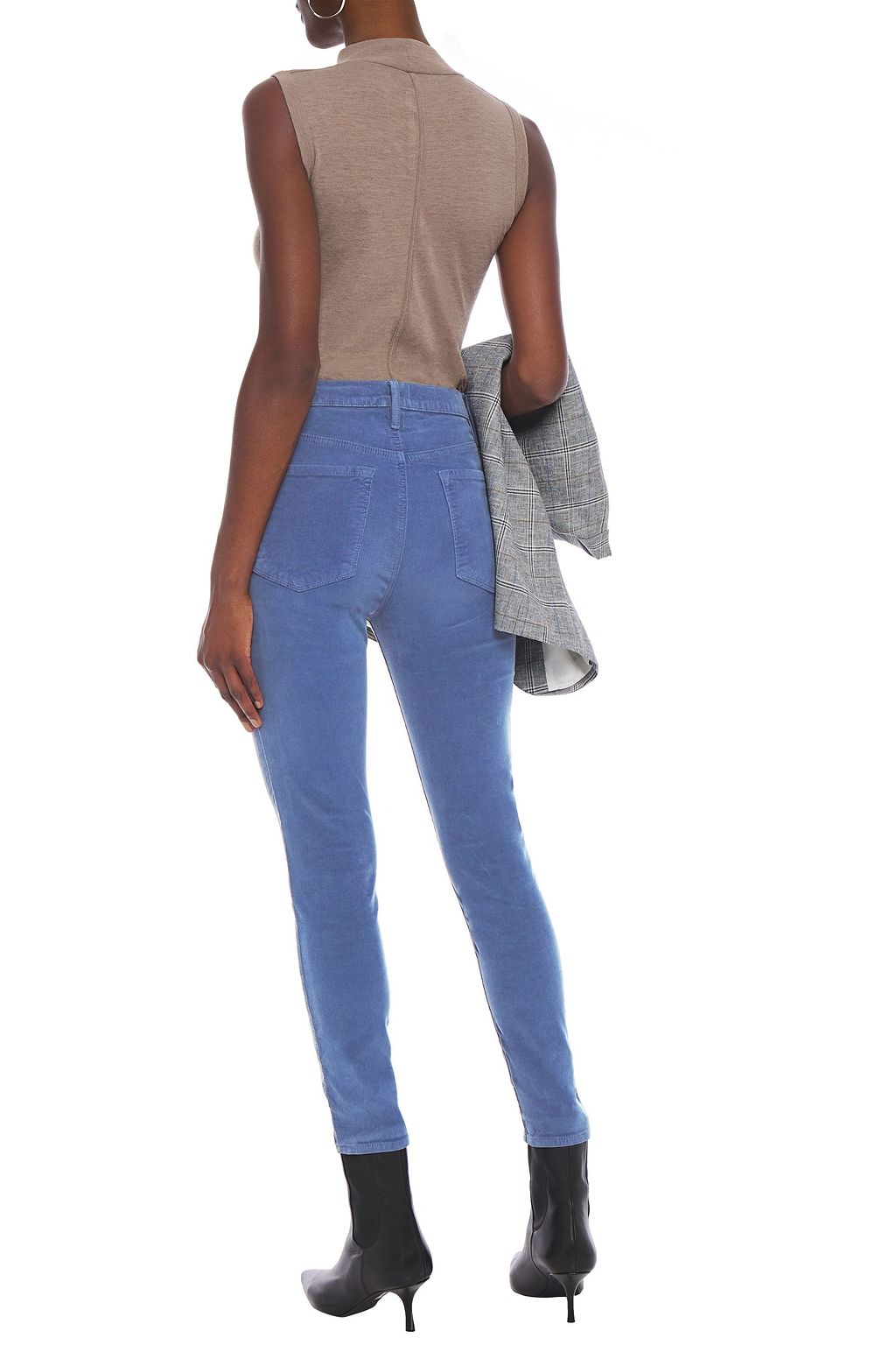 Storm blue Ali cropped stretch-cotton 