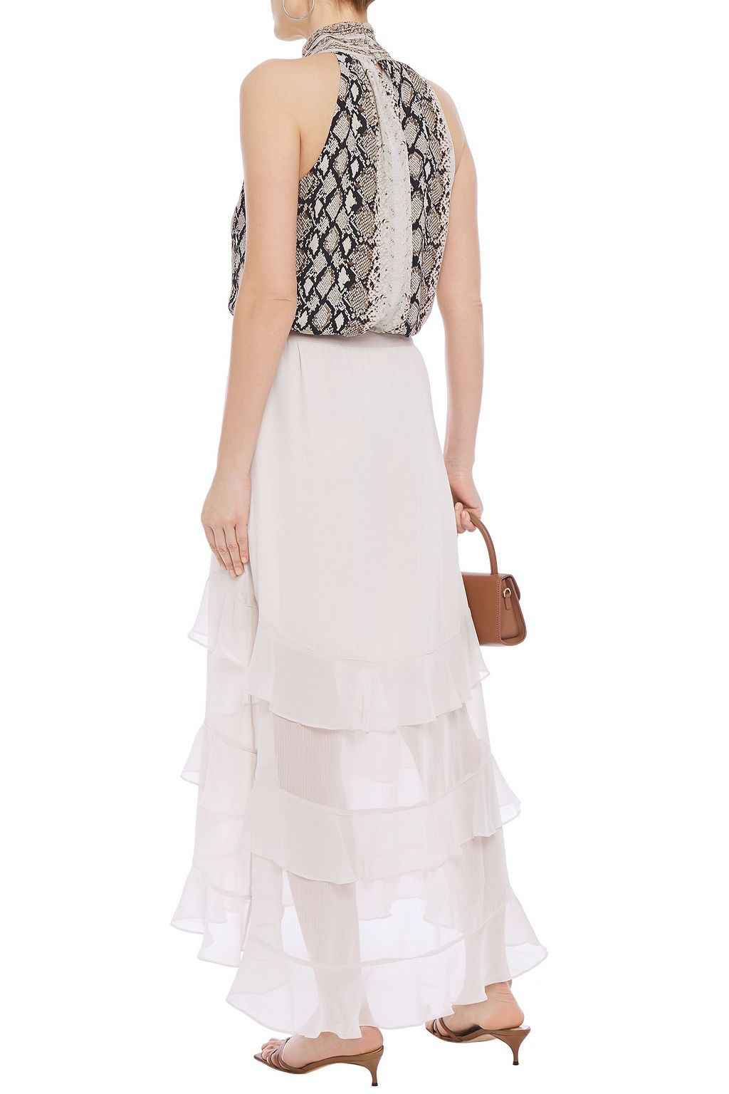 CHARLI Emanuelle tiered georgette maxi skirt