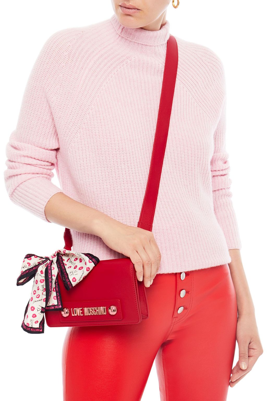 LOVE MOSCHINO Bow-detailed faux leather shoulder bag