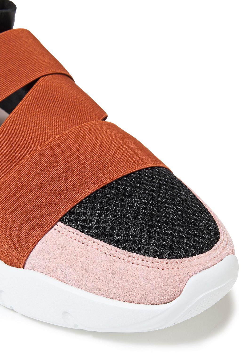 PUCCI City Up ruffled leather, suede and mesh slip-on sneakers