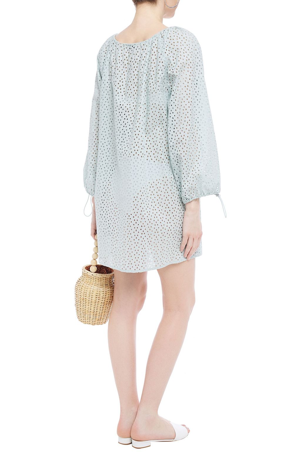 MARYSIA Moab tie-detailed broderie anglaise cotton mini dress
