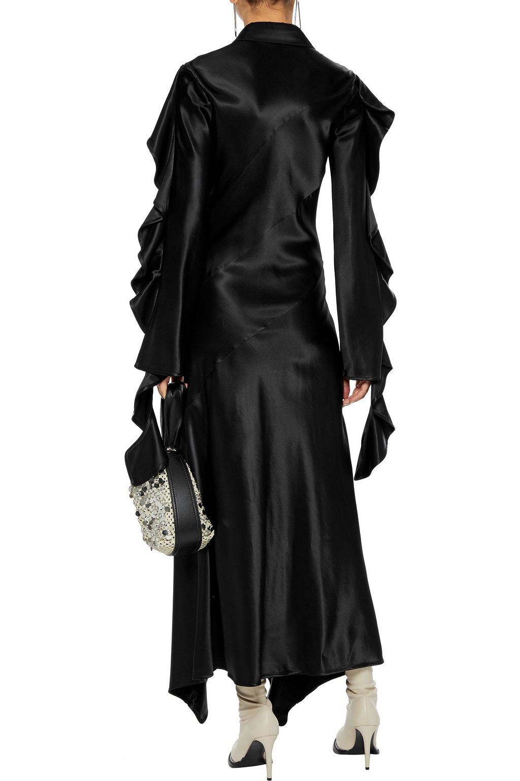 ELLERY Temptress ruffle-trimmed paneled satin maxi dress