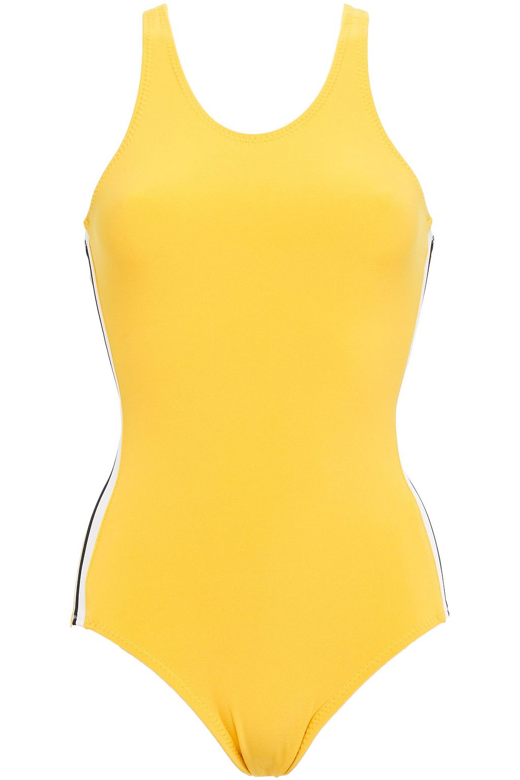 yellow striped swimsuit