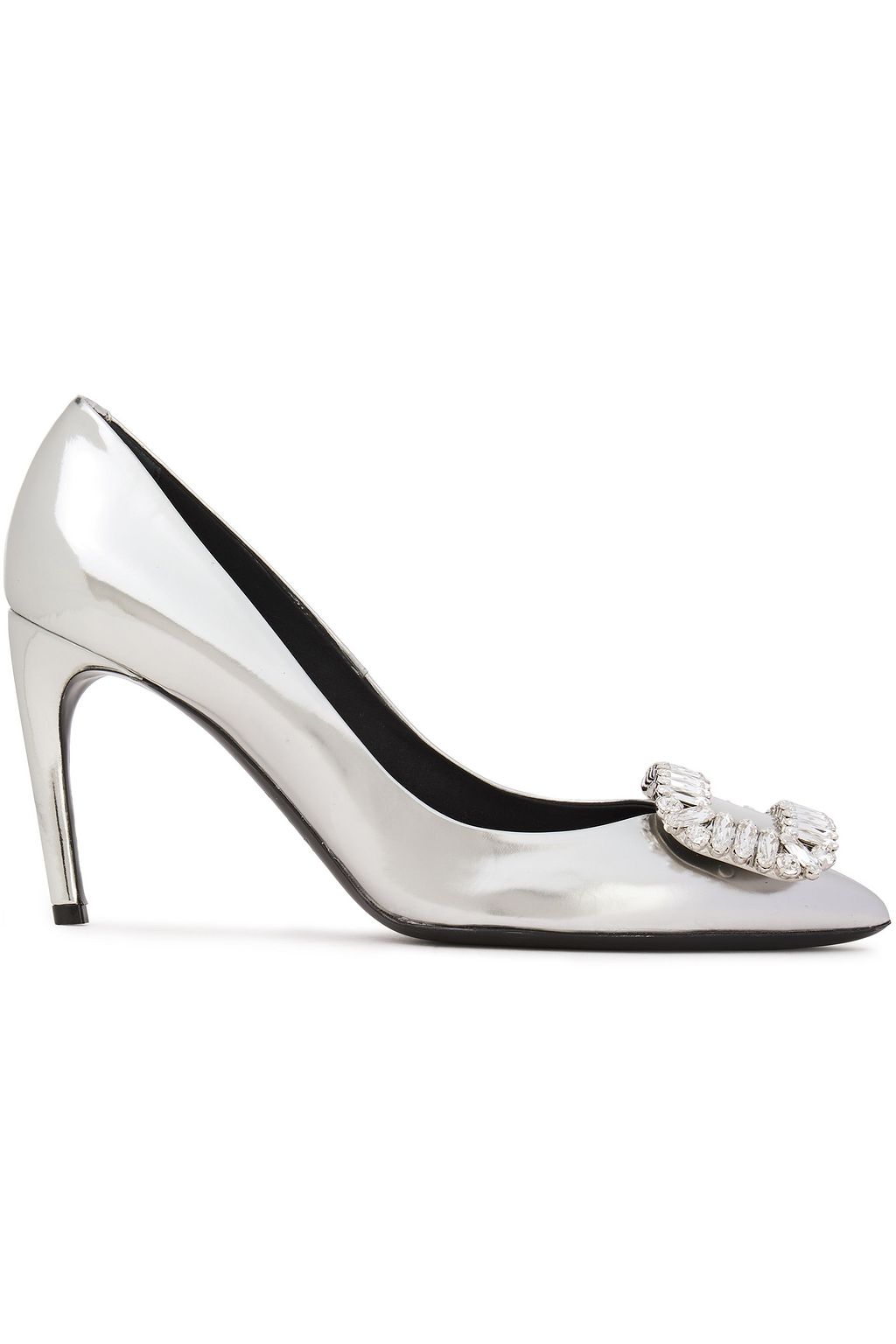 roger vivier silver pumps