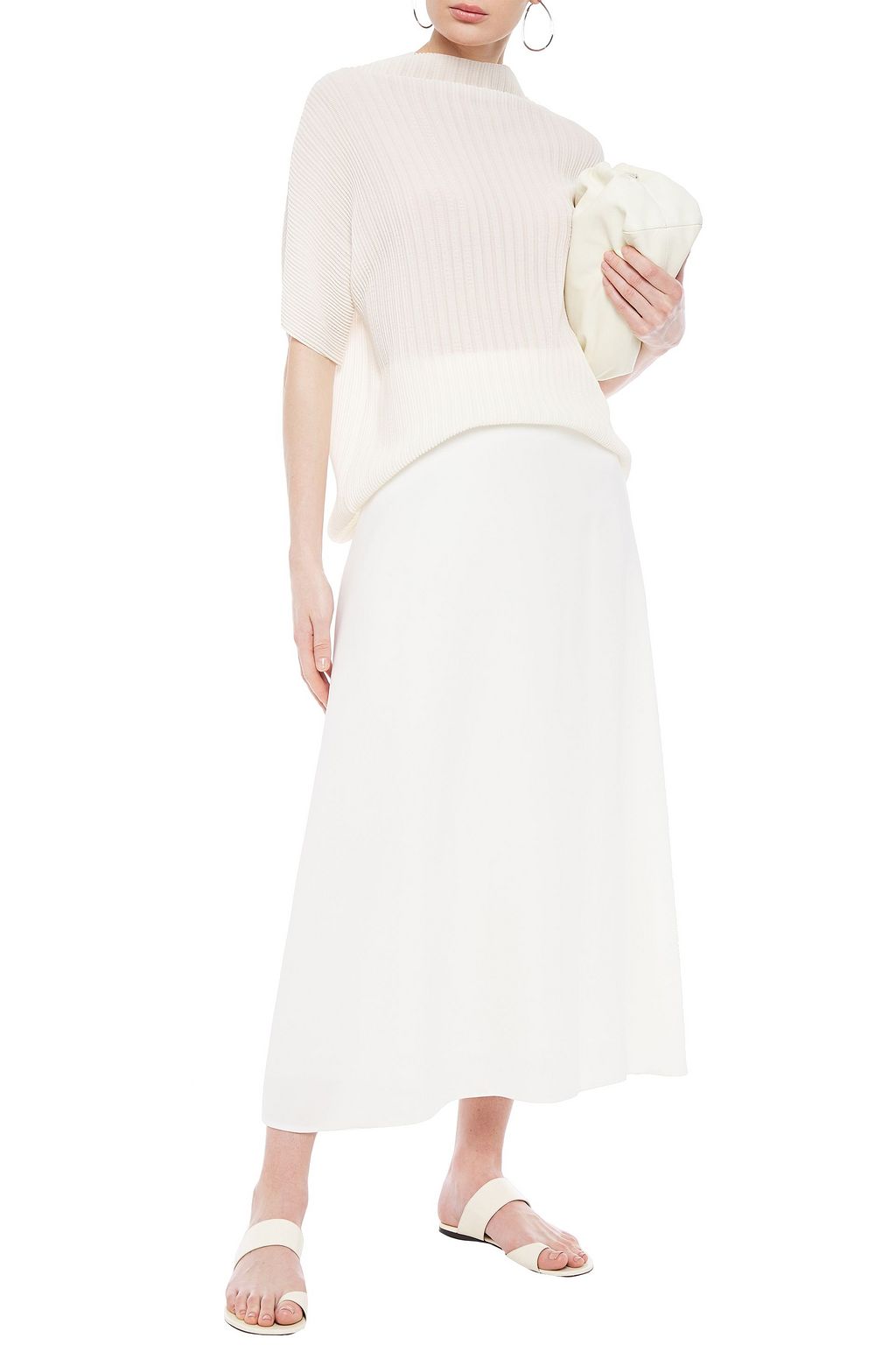 THE ROW Spreling flared stretch-crepe maxi skirt
