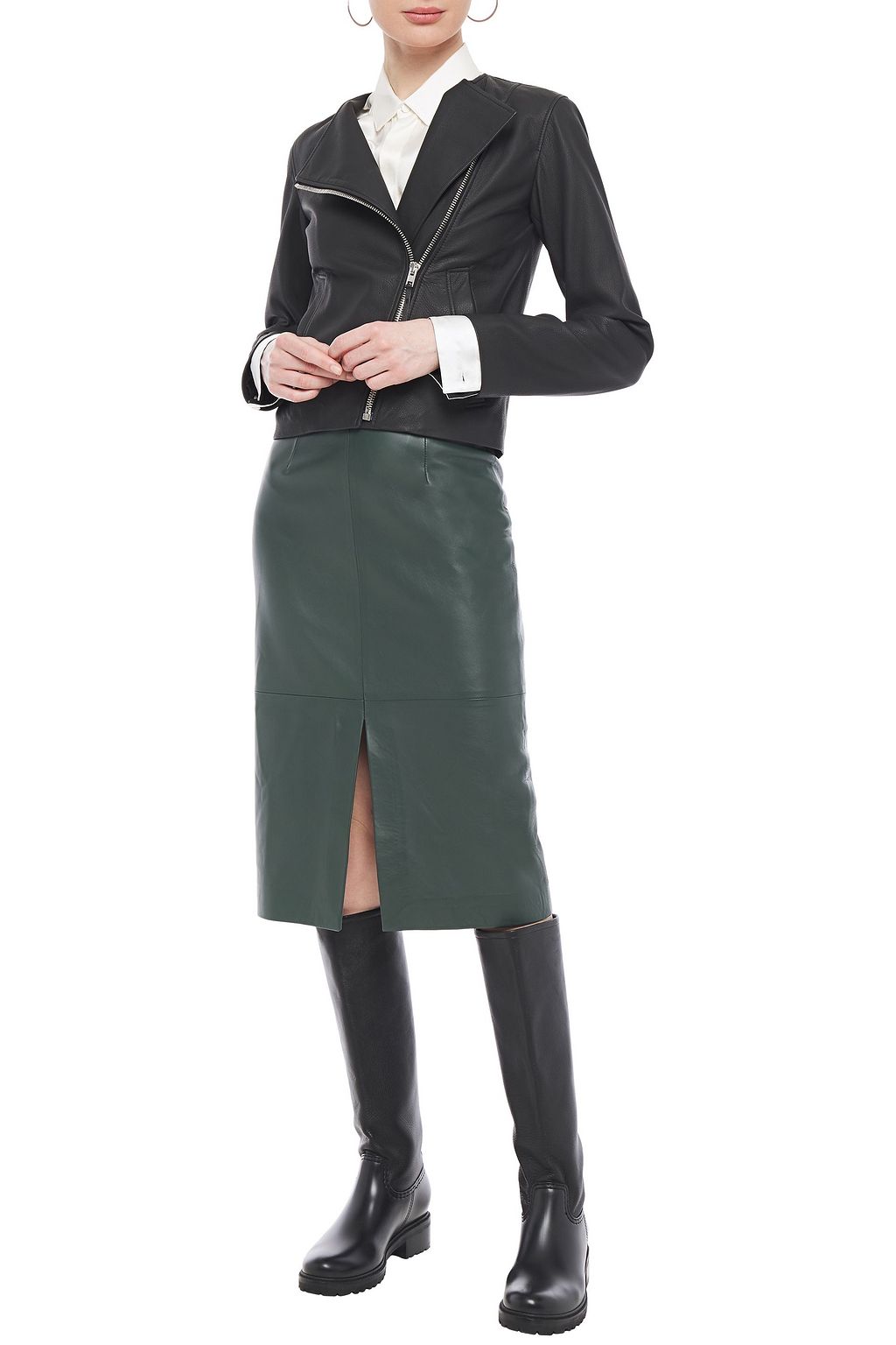 JOSEPH Alto cropped leather biker jacket