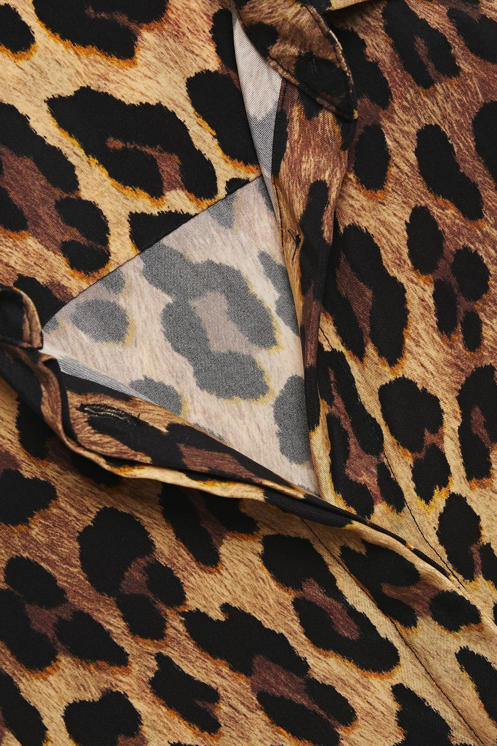 ALICE + OLIVIA Jude leopard-print cupro mini shirt dress