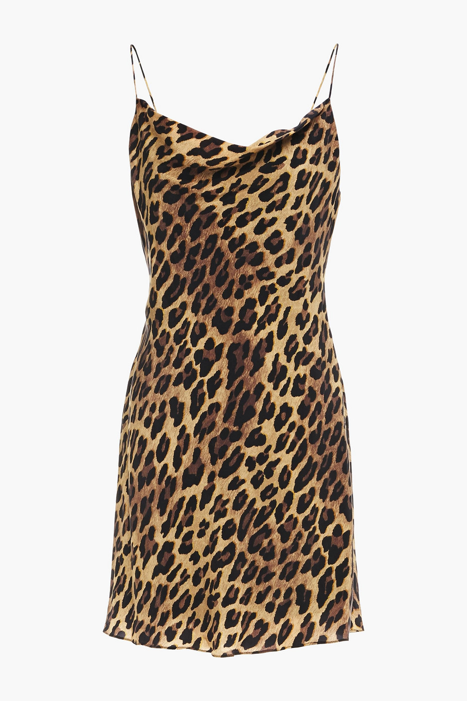 Alice + Olivia Woman Harmony Draped Leopard-print Cupro Mini Dress Animal Print Size 10