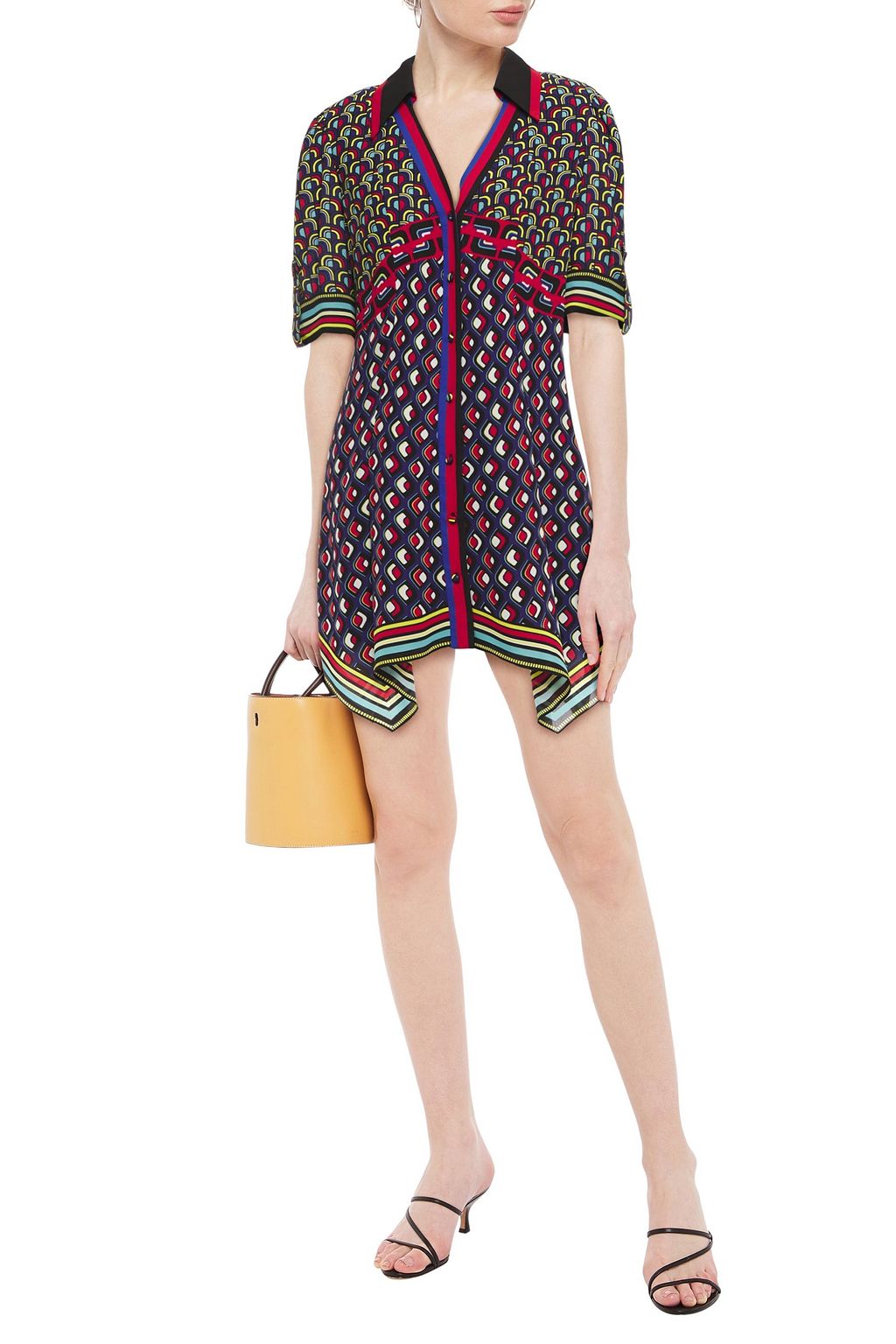 ALICE + OLIVIA Conner printed crepe de chine mini dress