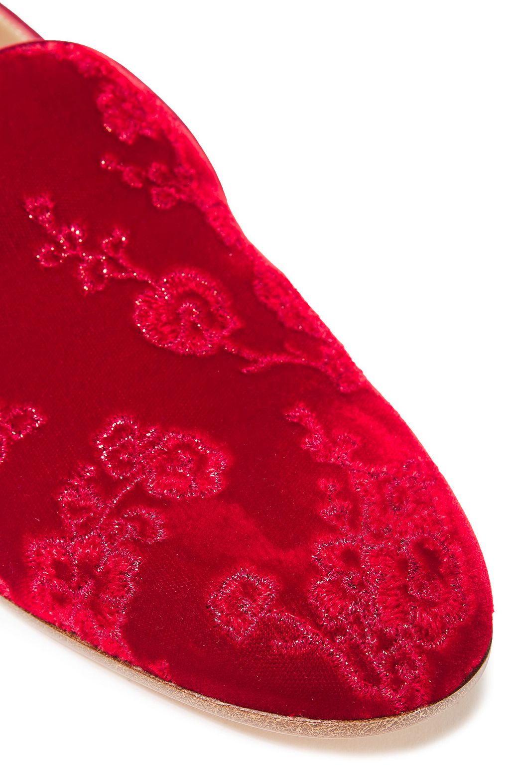 GIANVITO ROSSI Embroidered velvet loafers