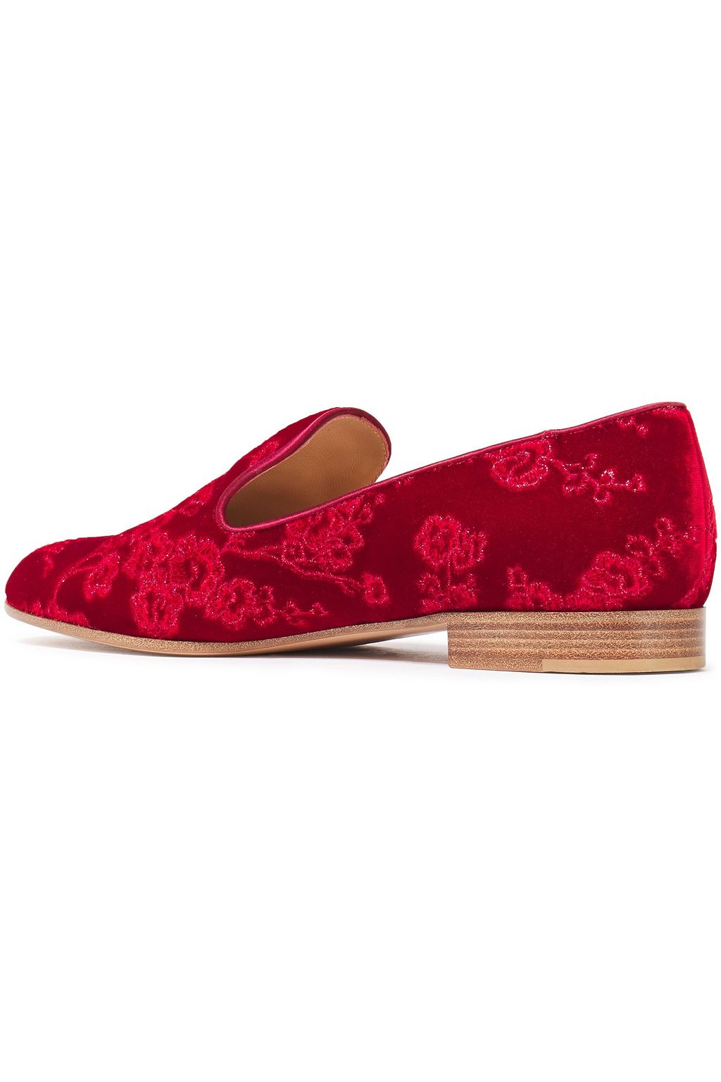 GIANVITO ROSSI Embroidered velvet loafers