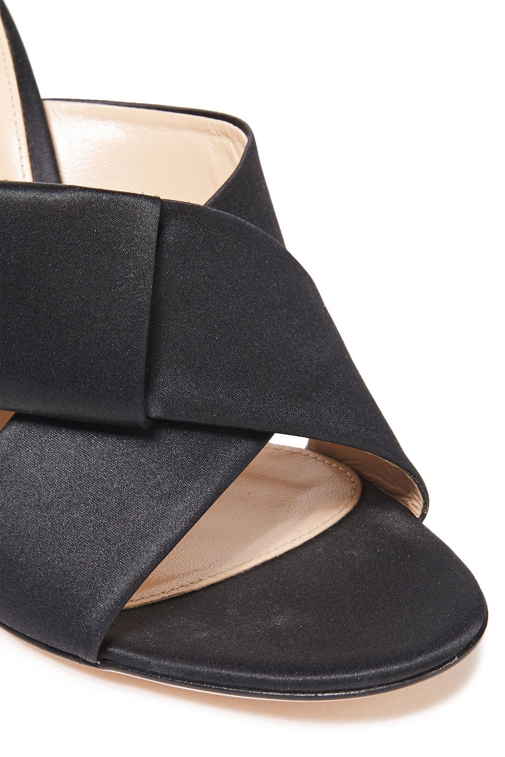 GIANVITO ROSSI Obi bow-embellished silk-satin mules