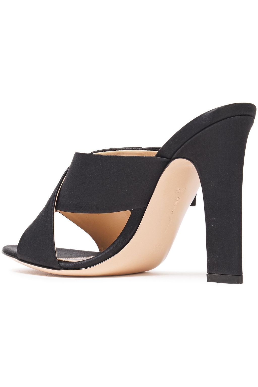 GIANVITO ROSSI Obi bow-embellished silk-satin mules