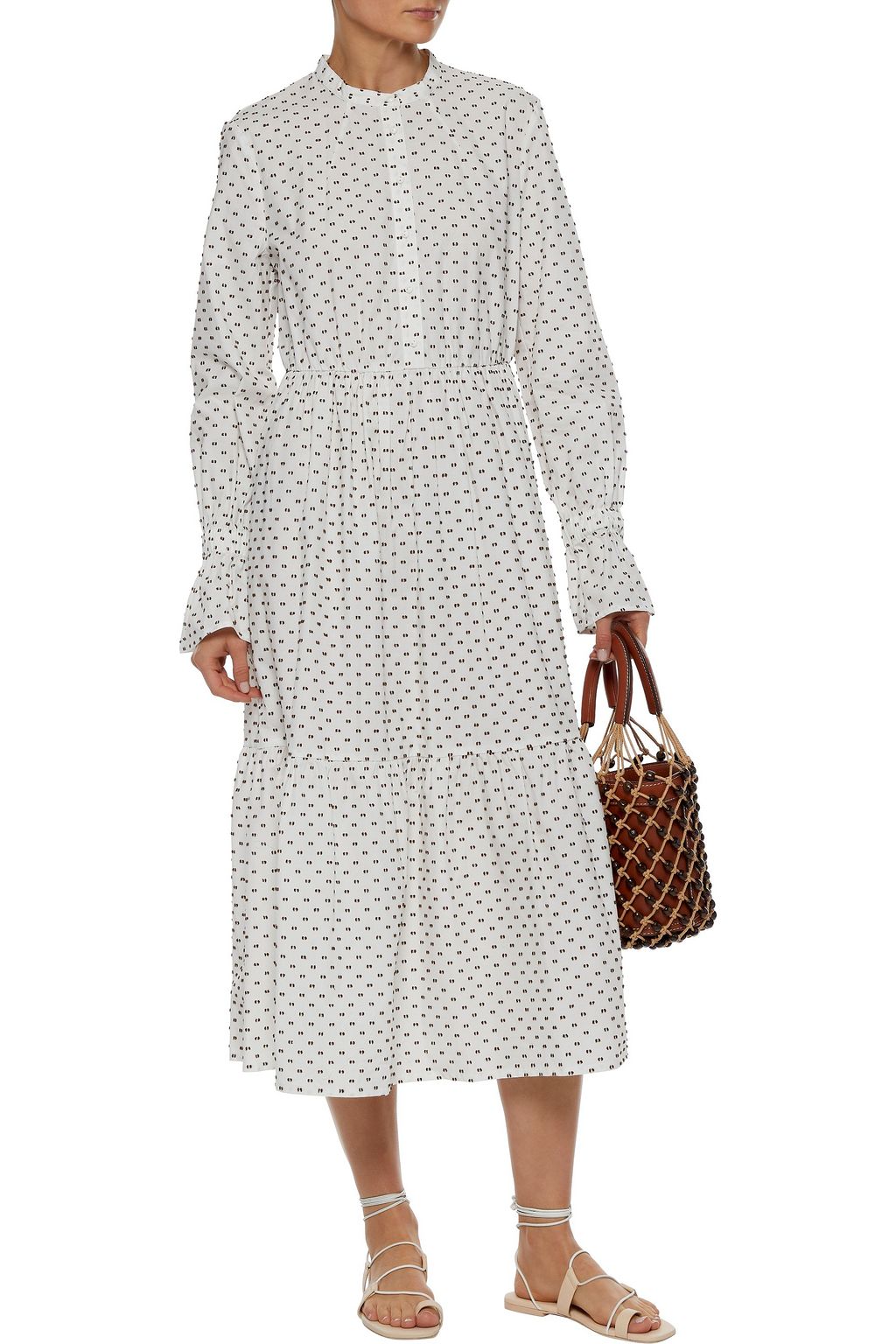 BAUM UND PFERDGARTEN Alexy tiered fil coupé cotton-poplin midi dress