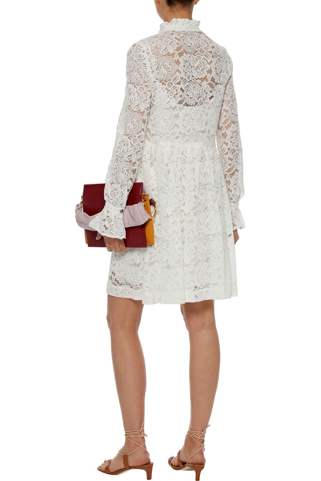 BAUM UND PFERDGARTEN Alaia ruffle-trimmed cotton-blend corded lace mini dress