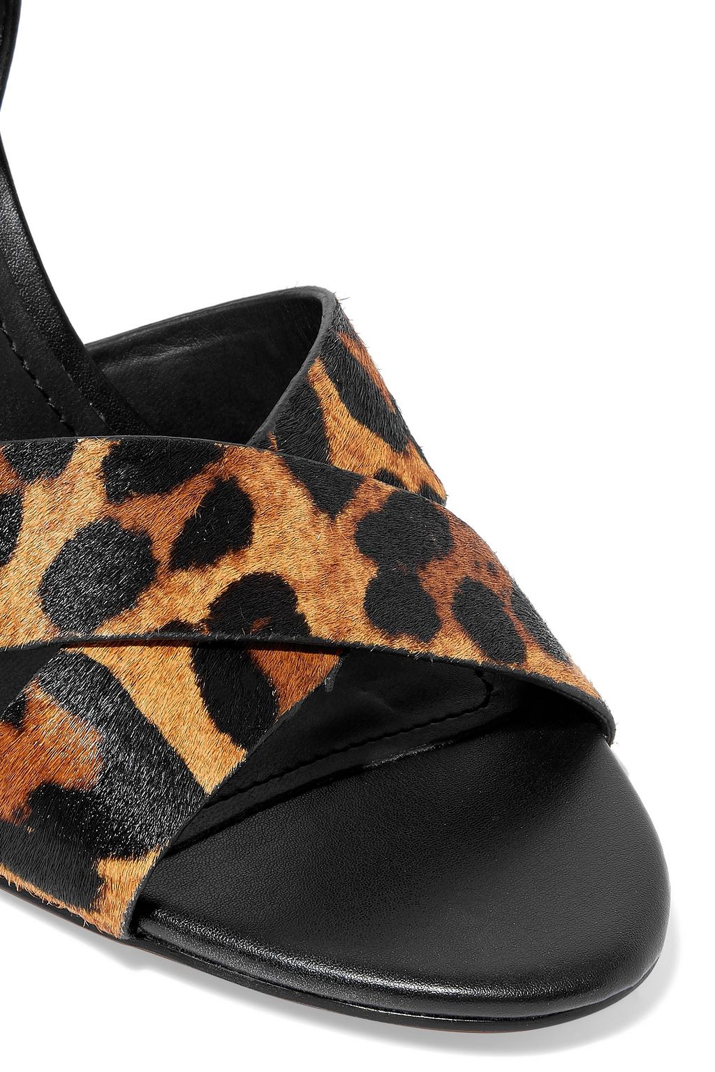 DKNY Ivy leopard-print calf hair and leather sandals