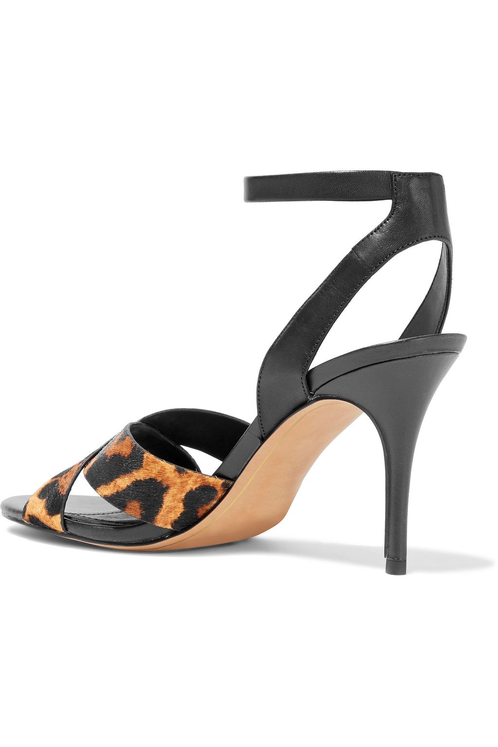 DKNY Ivy leopard-print calf hair and leather sandals