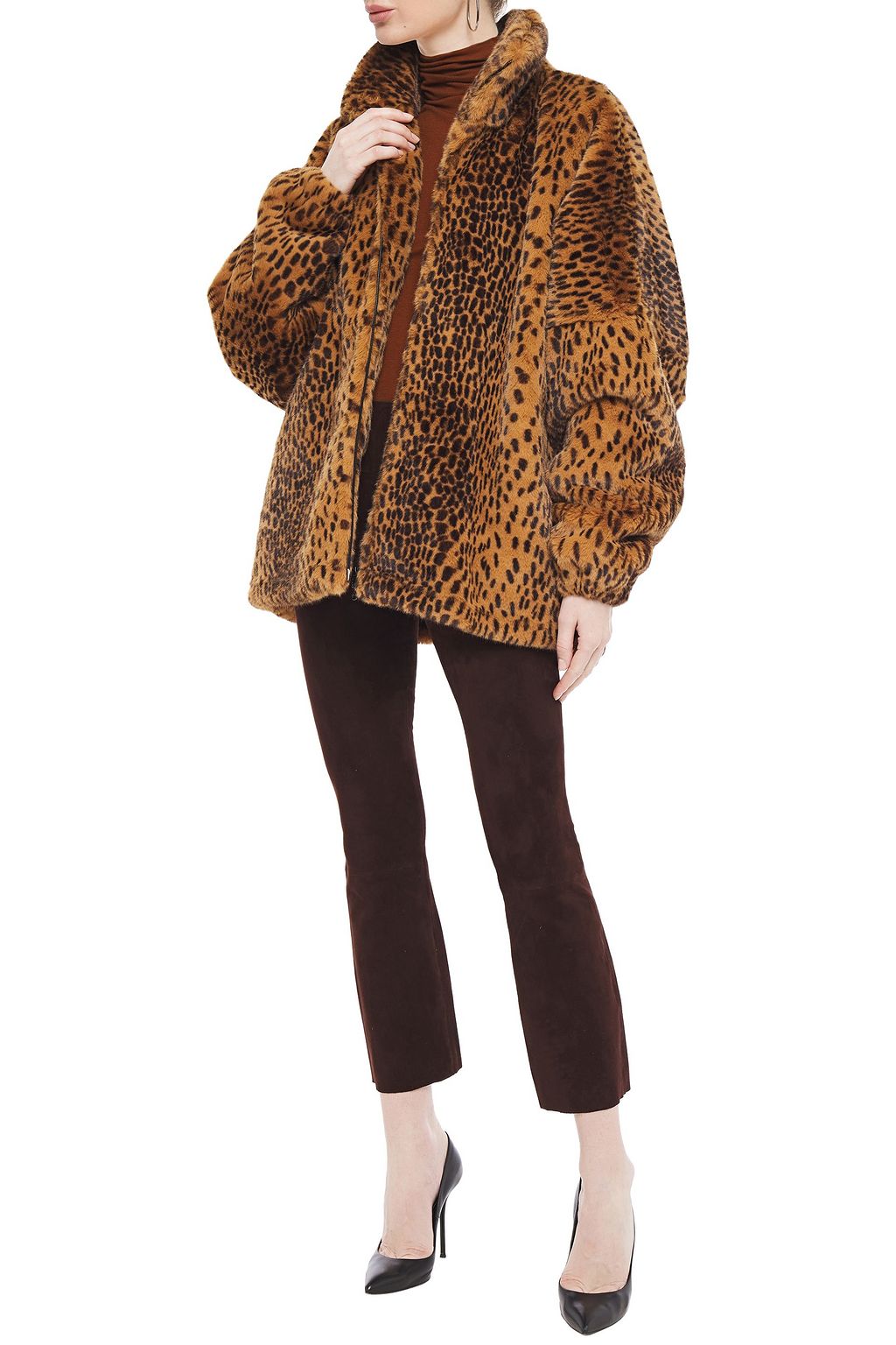 SPRWMN Leopard-print faux fur coat