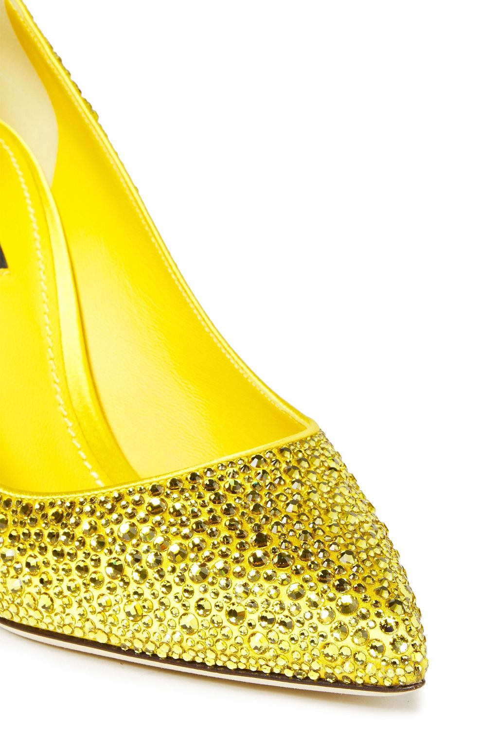 DOLCE&GABBANA Lori crystal-embellished satin pumps