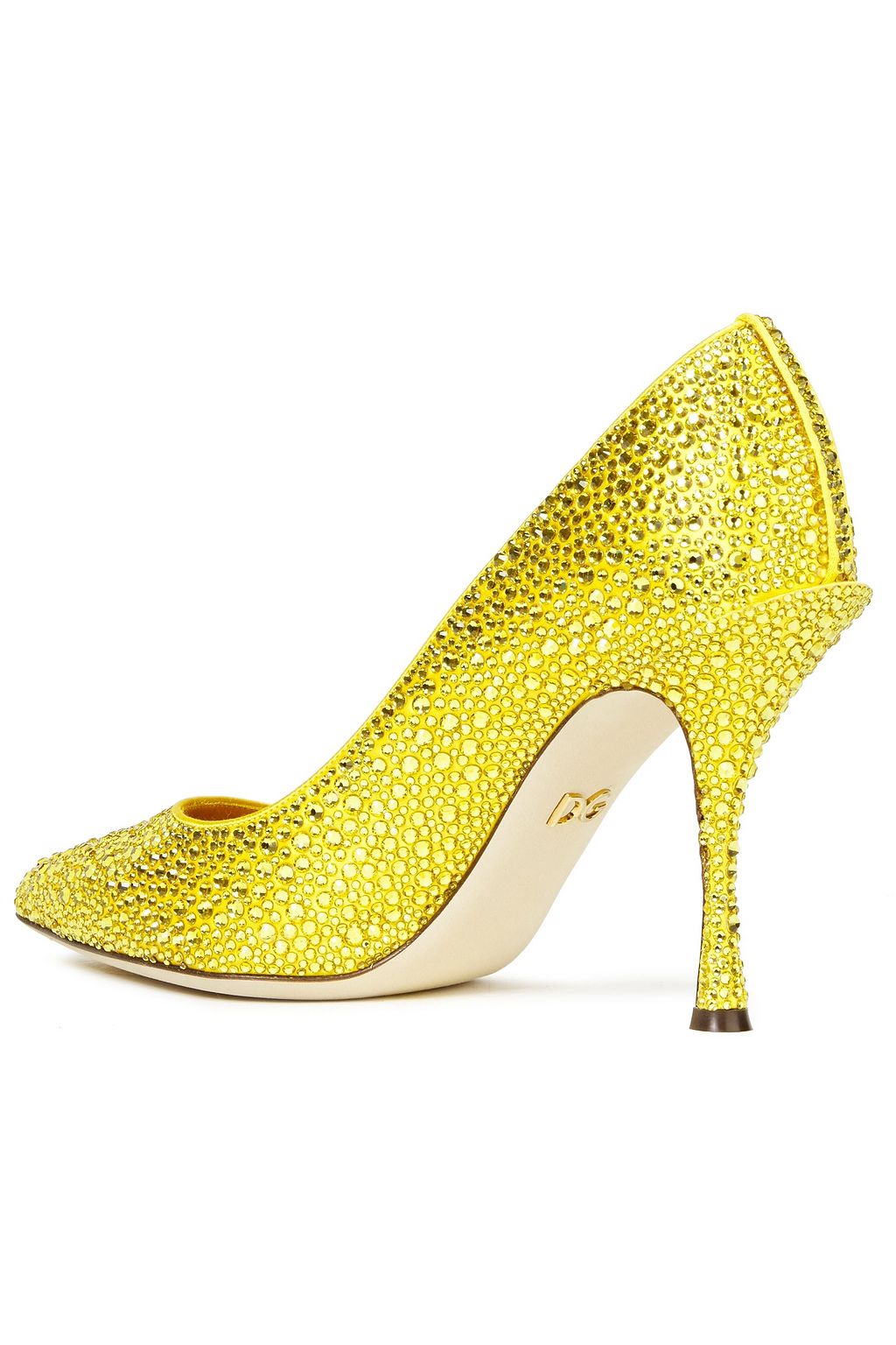 DOLCE&GABBANA Lori crystal-embellished satin pumps