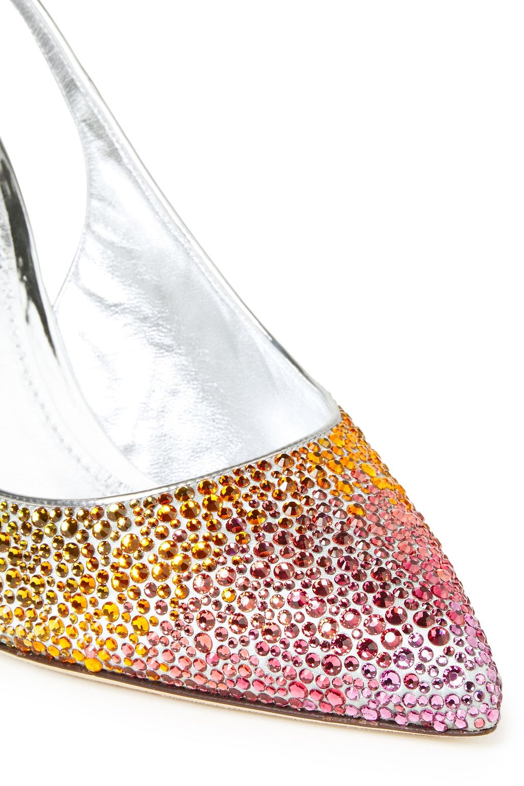 DOLCE&GABBANA Dégradé crystal-embellished satin slingback pumps