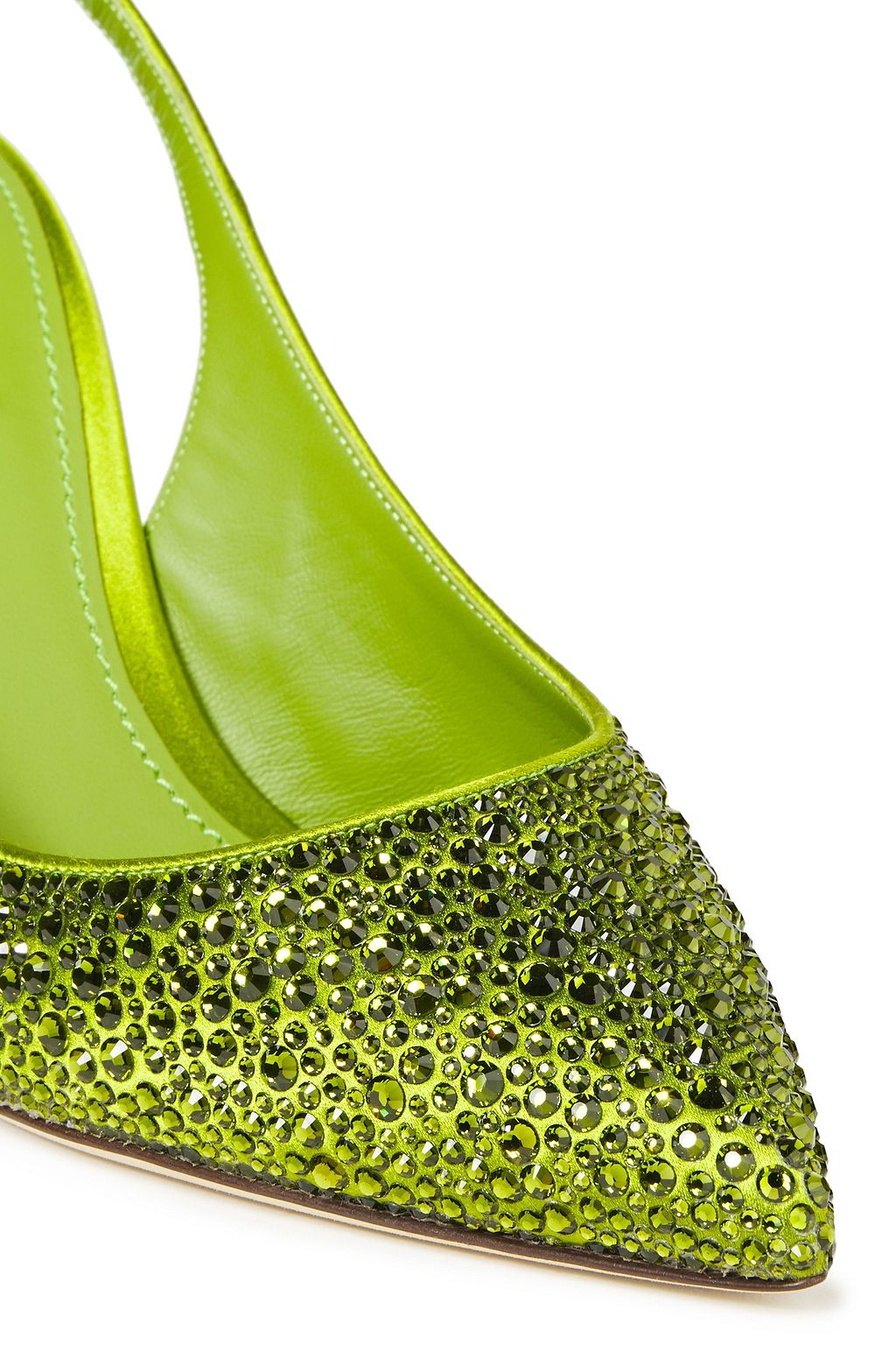 DOLCE&GABBANA Lori crystal-embellished satin slingback pumps