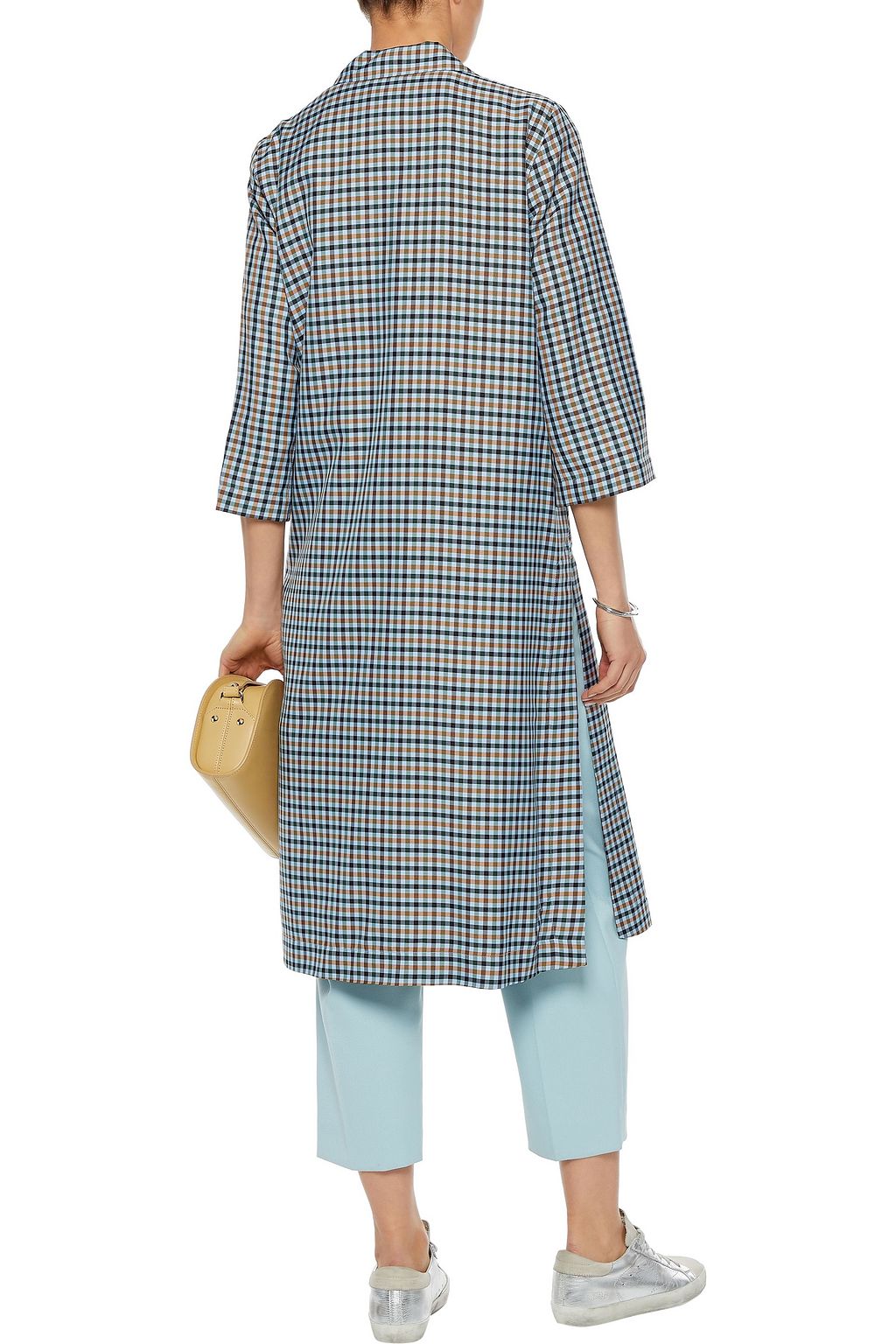 BAUM UND PFERDGARTEN Bian checked satin-twill coat