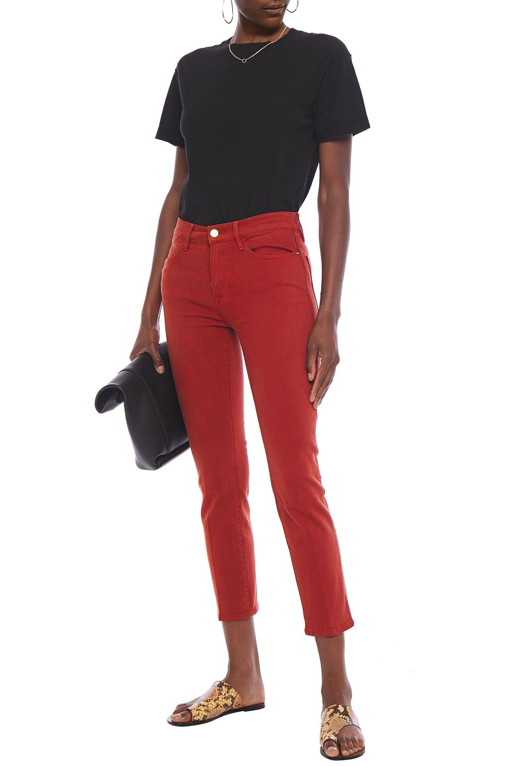 FRAME Le High Straight cropped high-rise slim-leg jeans