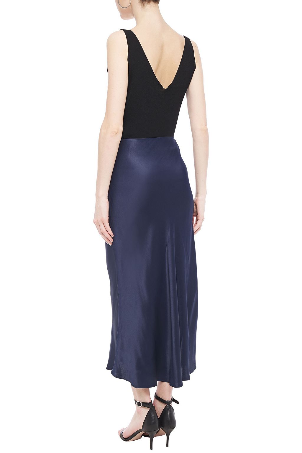 IRIS & INK Brooklyn satin midi skirt