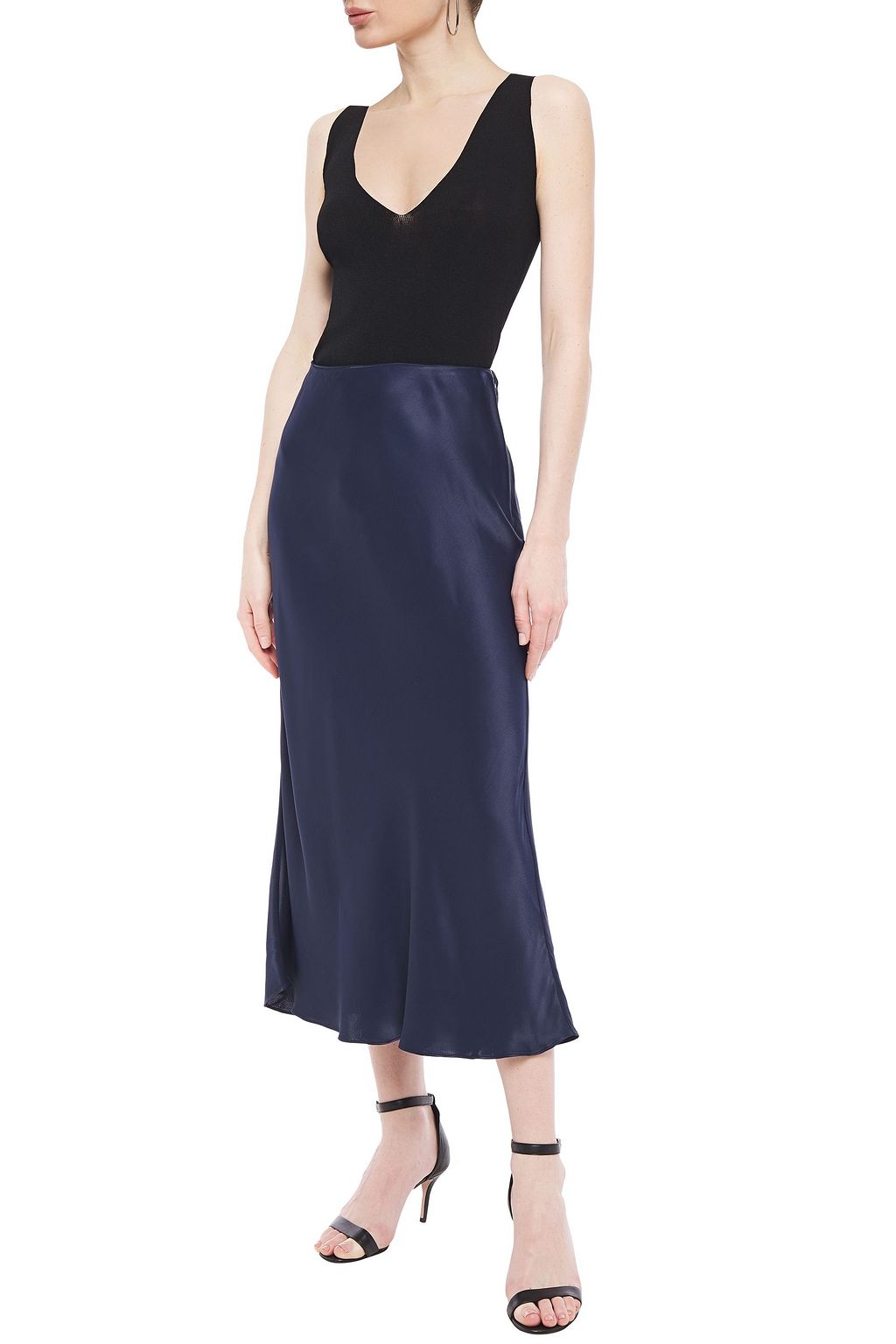 IRIS & INK Brooklyn satin midi skirt