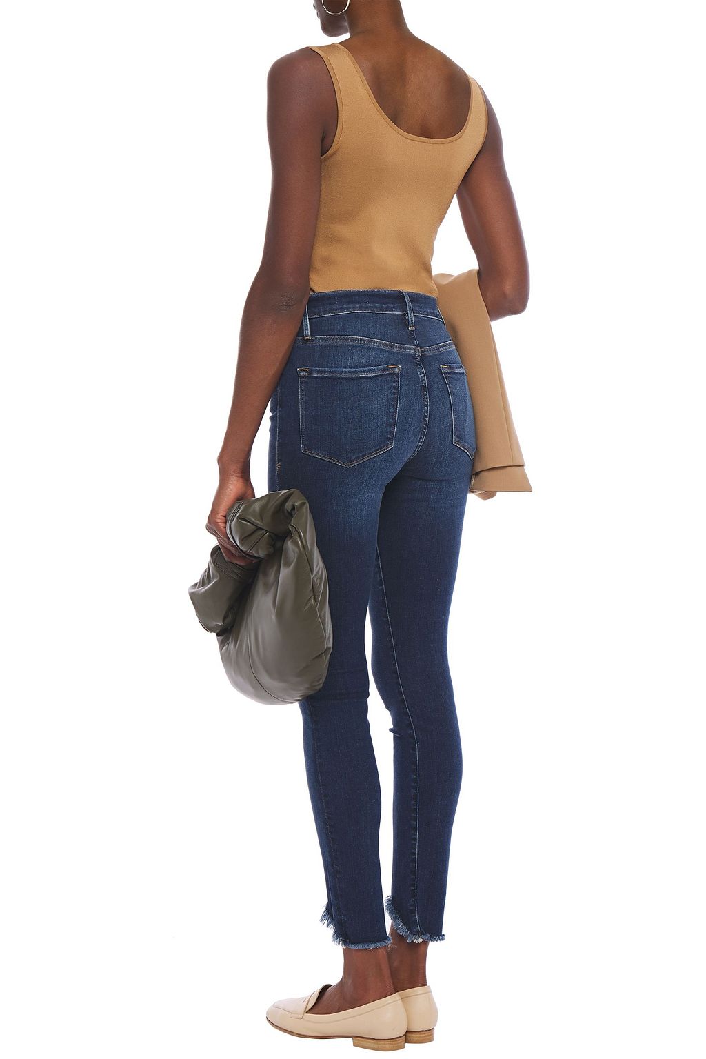 FRAME Le Skinny de Jeanne distressed high-rise skinny jeans