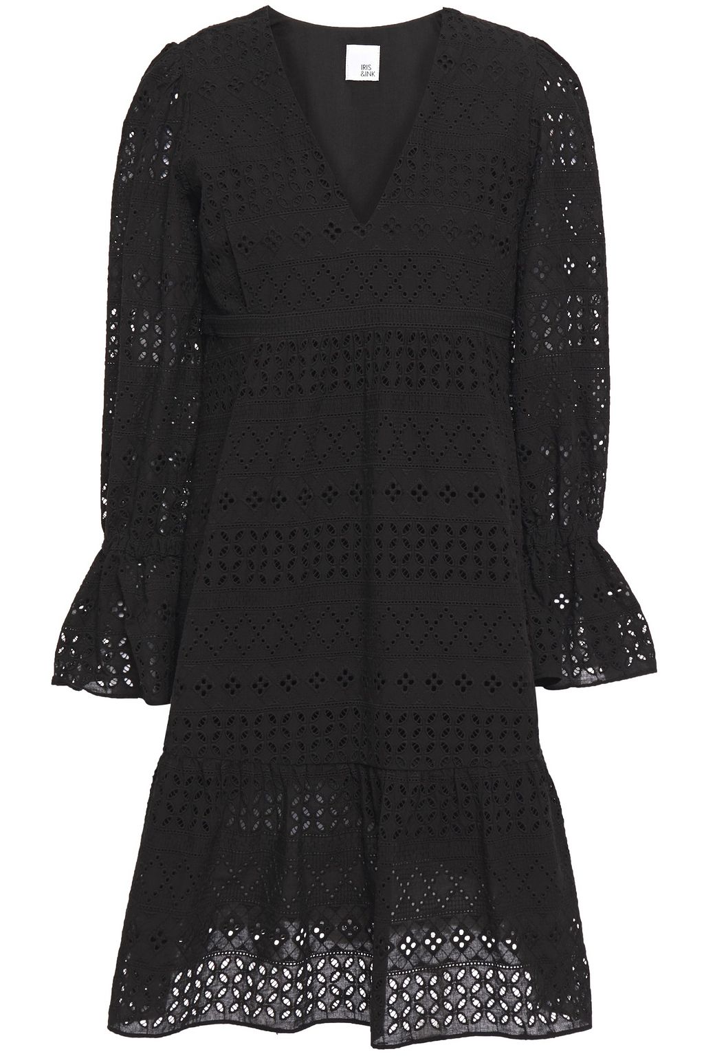 black cotton mini dress