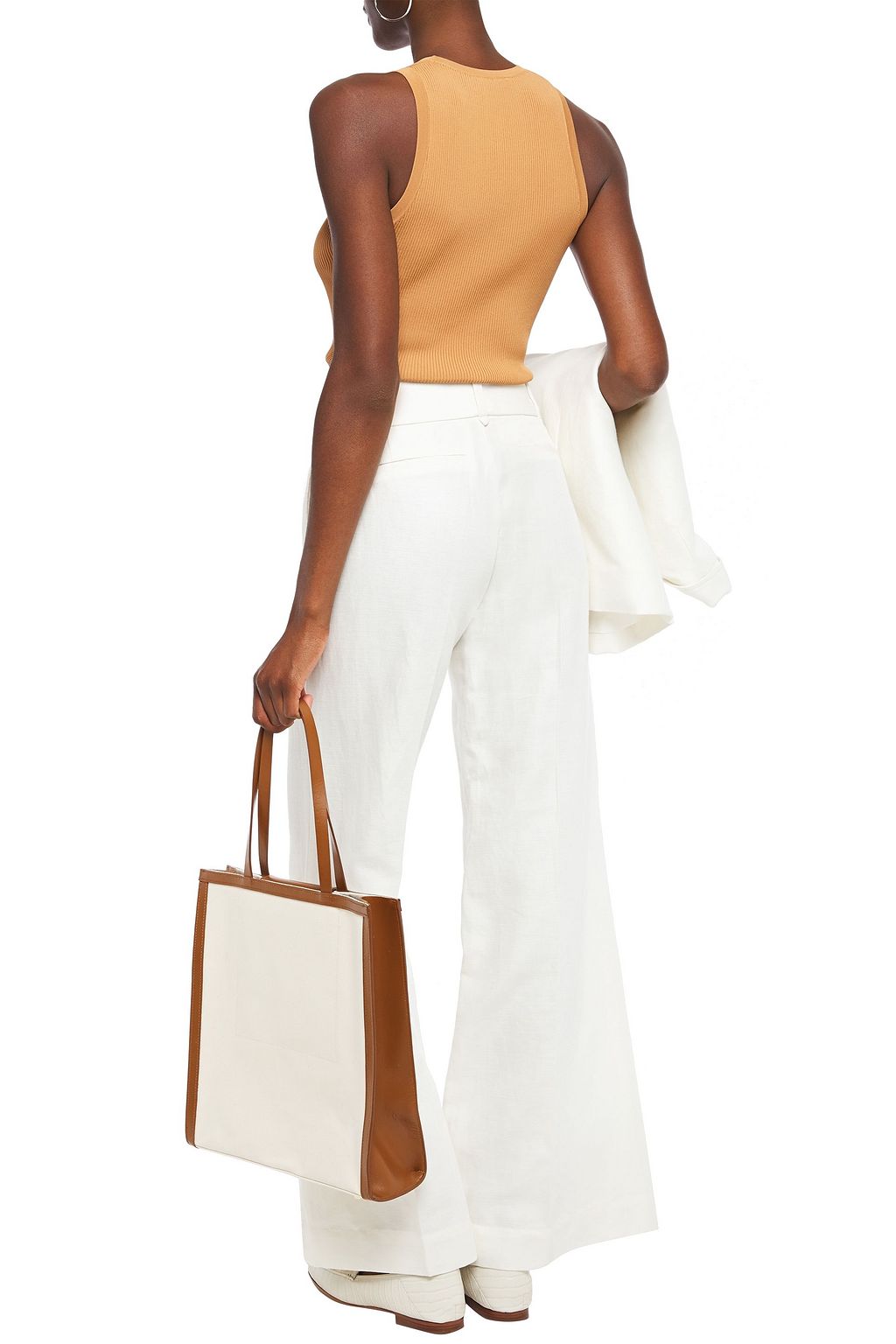 FRAME Metropolitan linen and cotton-blend wide-leg pants