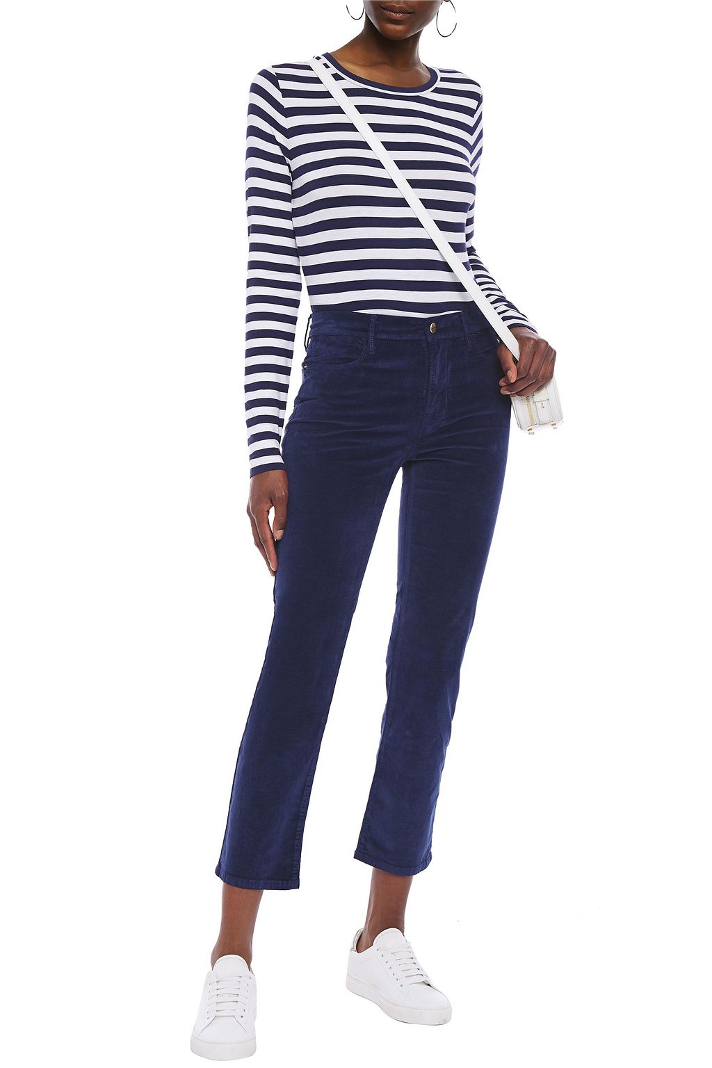 FRAME Cotton-blend velvet slim-leg pants