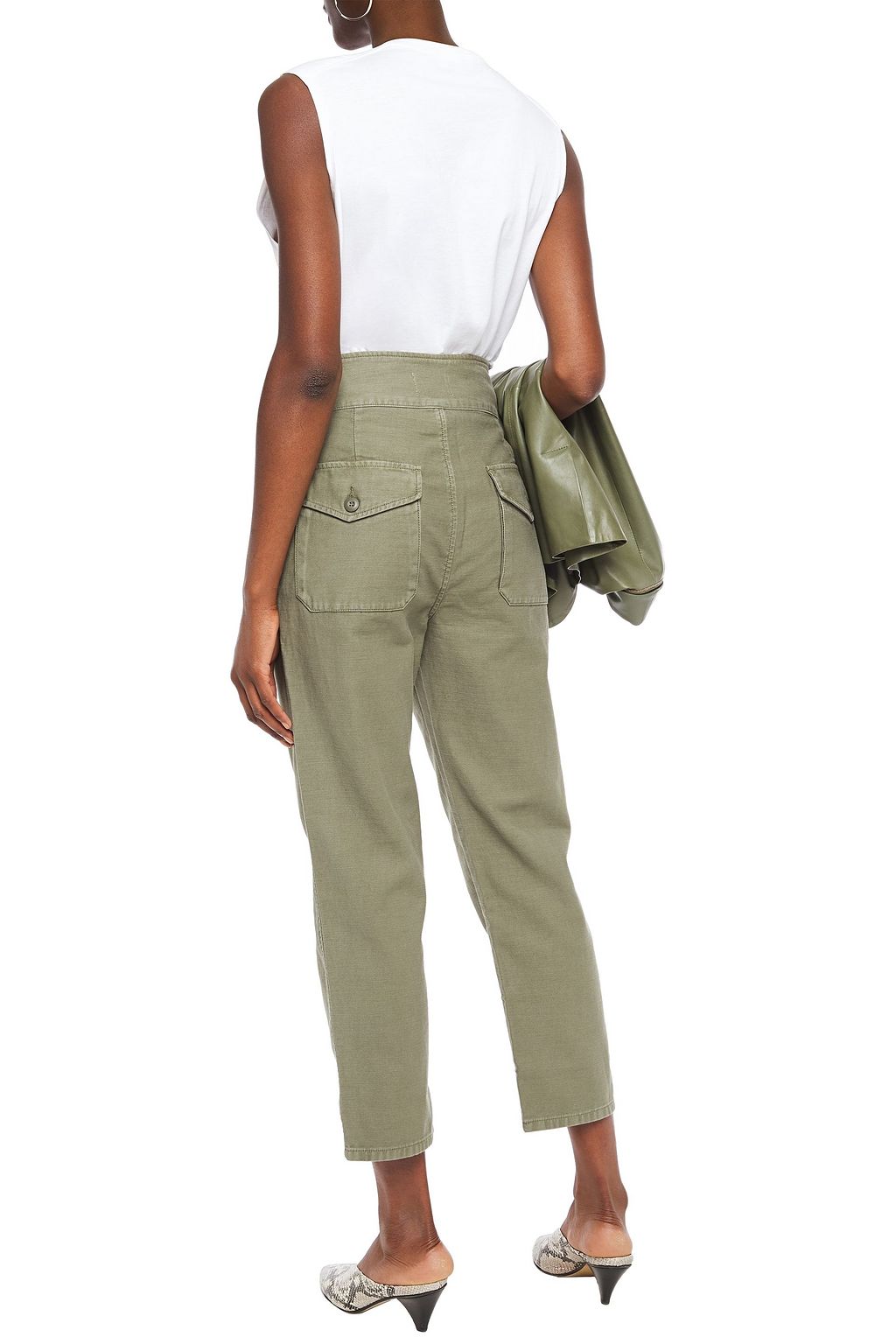 FRAME Utility Service cropped cotton-canvas straight-leg pants