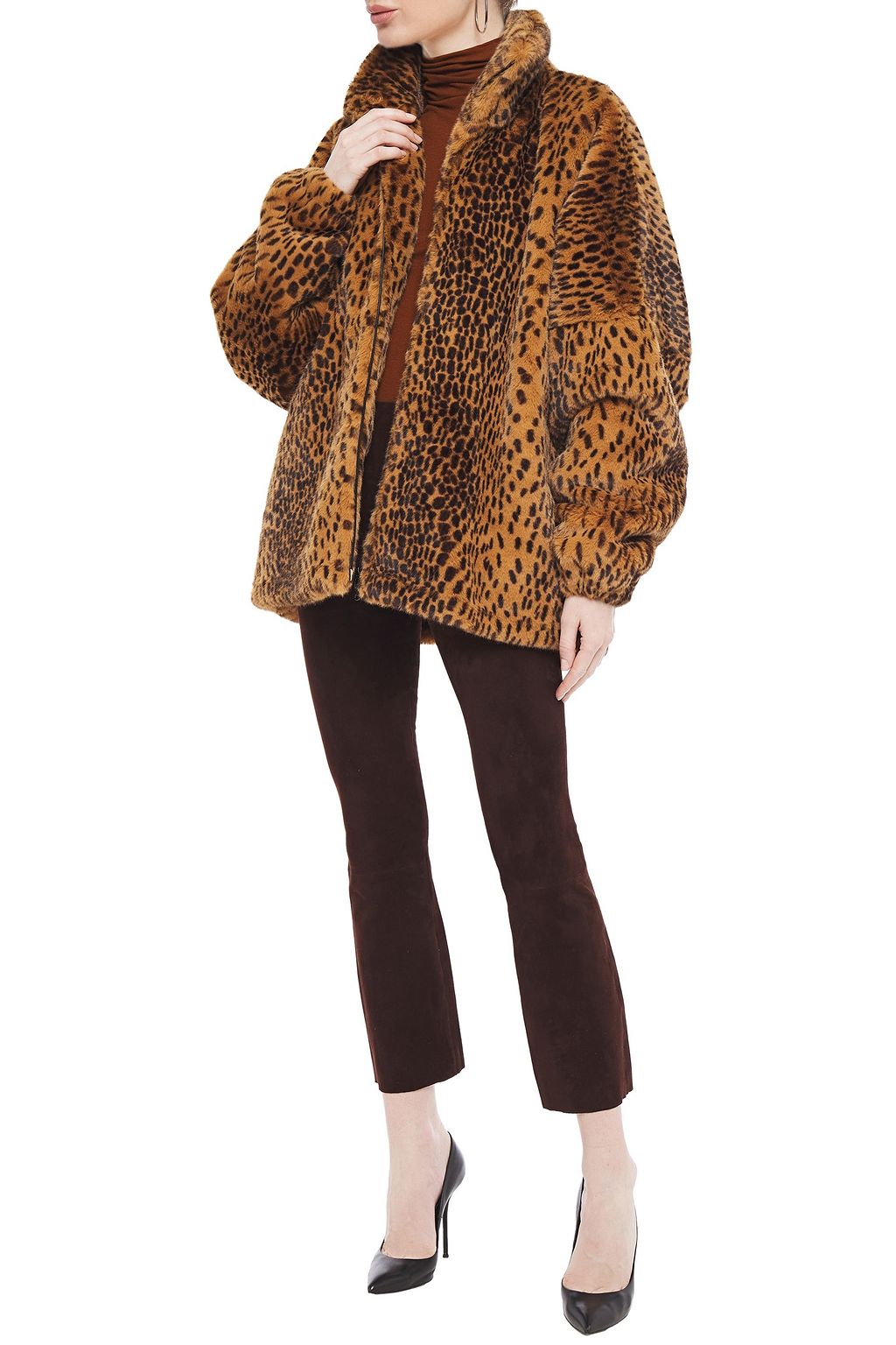 SPRWMN Cropped suede flared pants