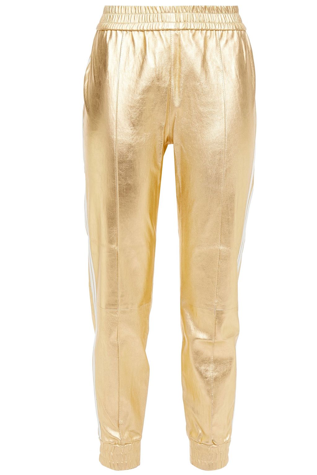 gold striped pants