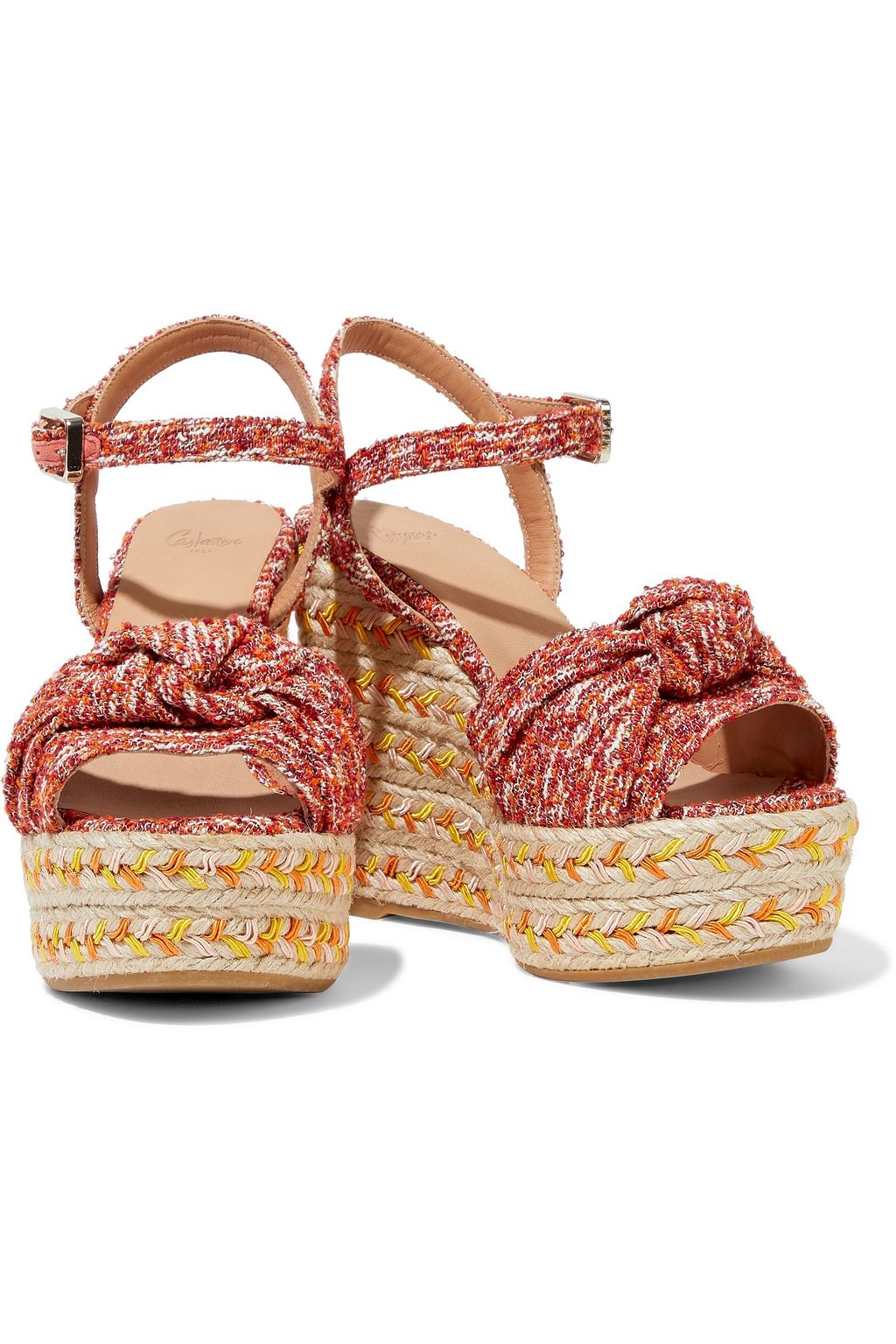 CASTAÑER Janet knotted bouclé wedge espadrille sandals