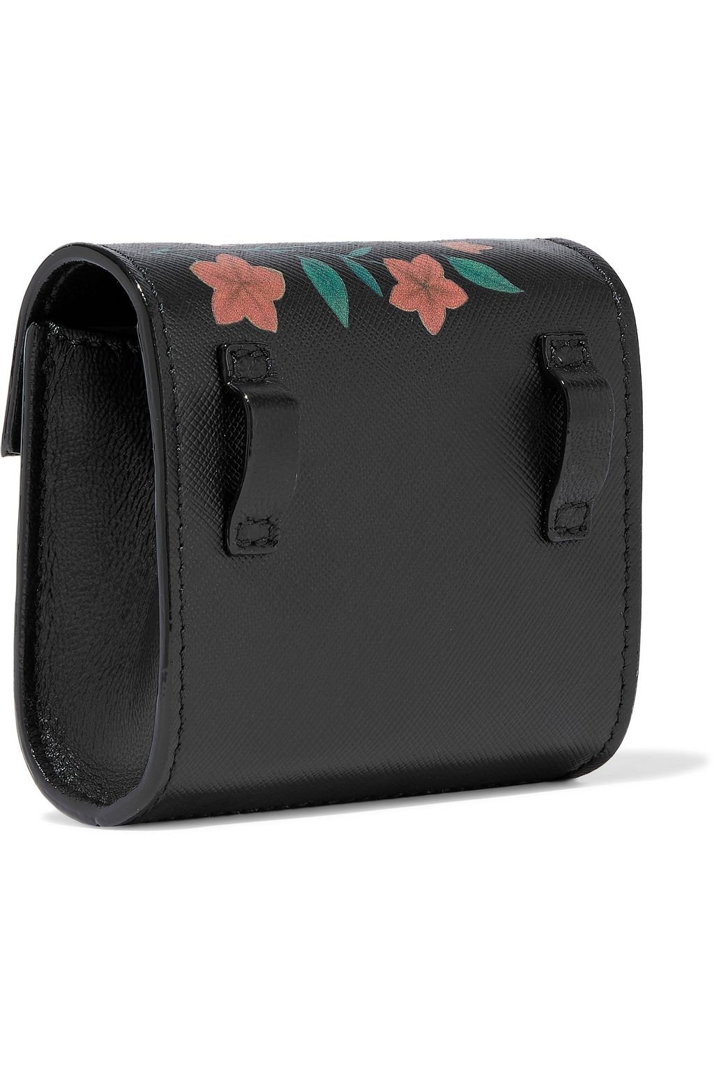 OSCAR DE LA RENTA Micro Alibi convertible floral-print textured-leather shoulder bag