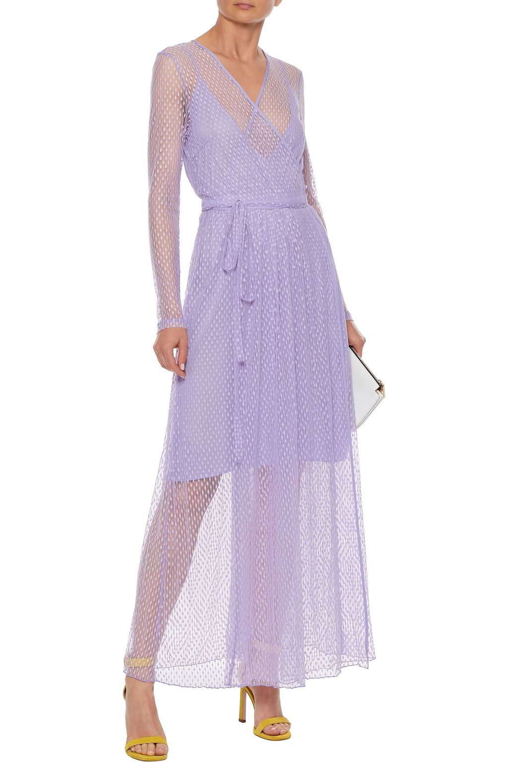BAUM UND PFERDGARTEN Anneline cotton-blend point d'esprit maxi wrap dress