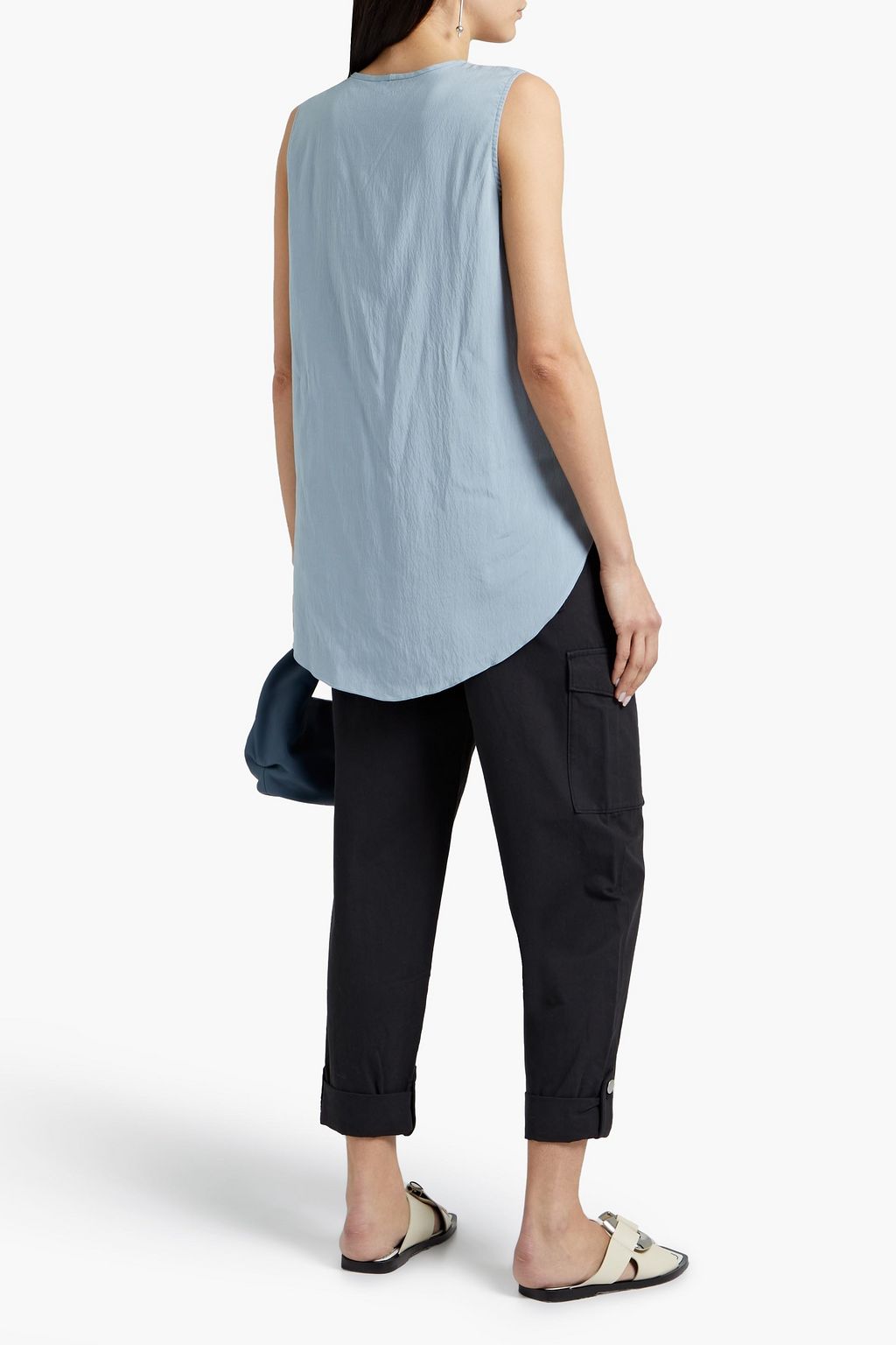 BRUNELLO CUCINELLI Bead-embellished silk-blend tank