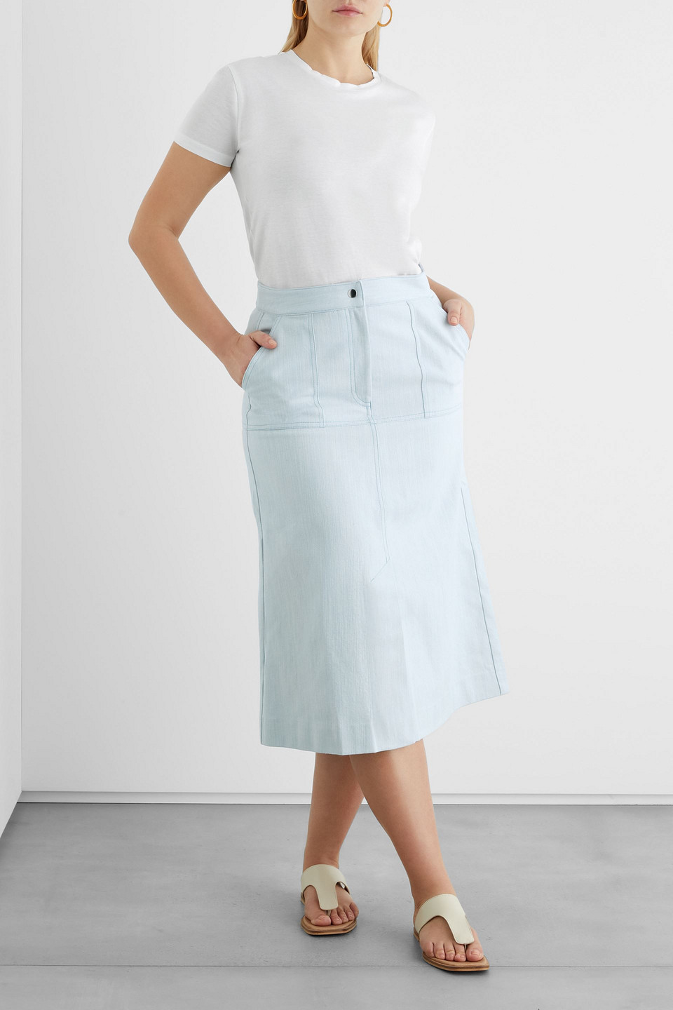 Iris & Ink Marie Organic Cotton-jersey T-shirt In White