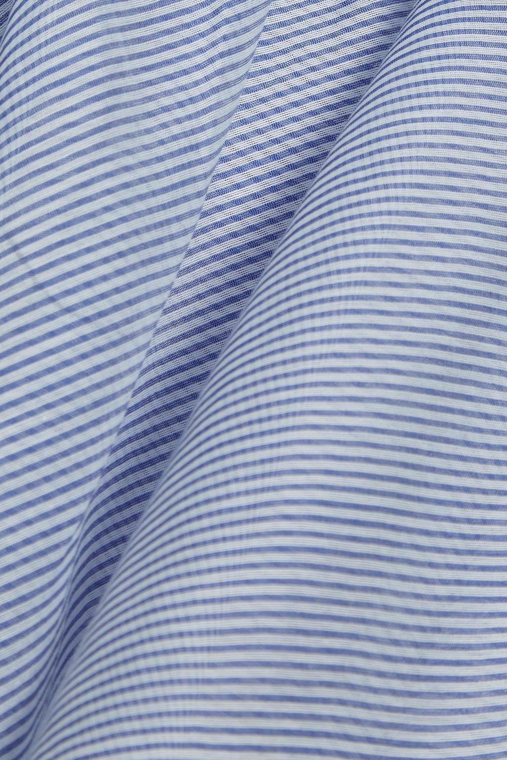 BRUNELLO CUCINELLI Ruffled striped cotton and silk-blend top