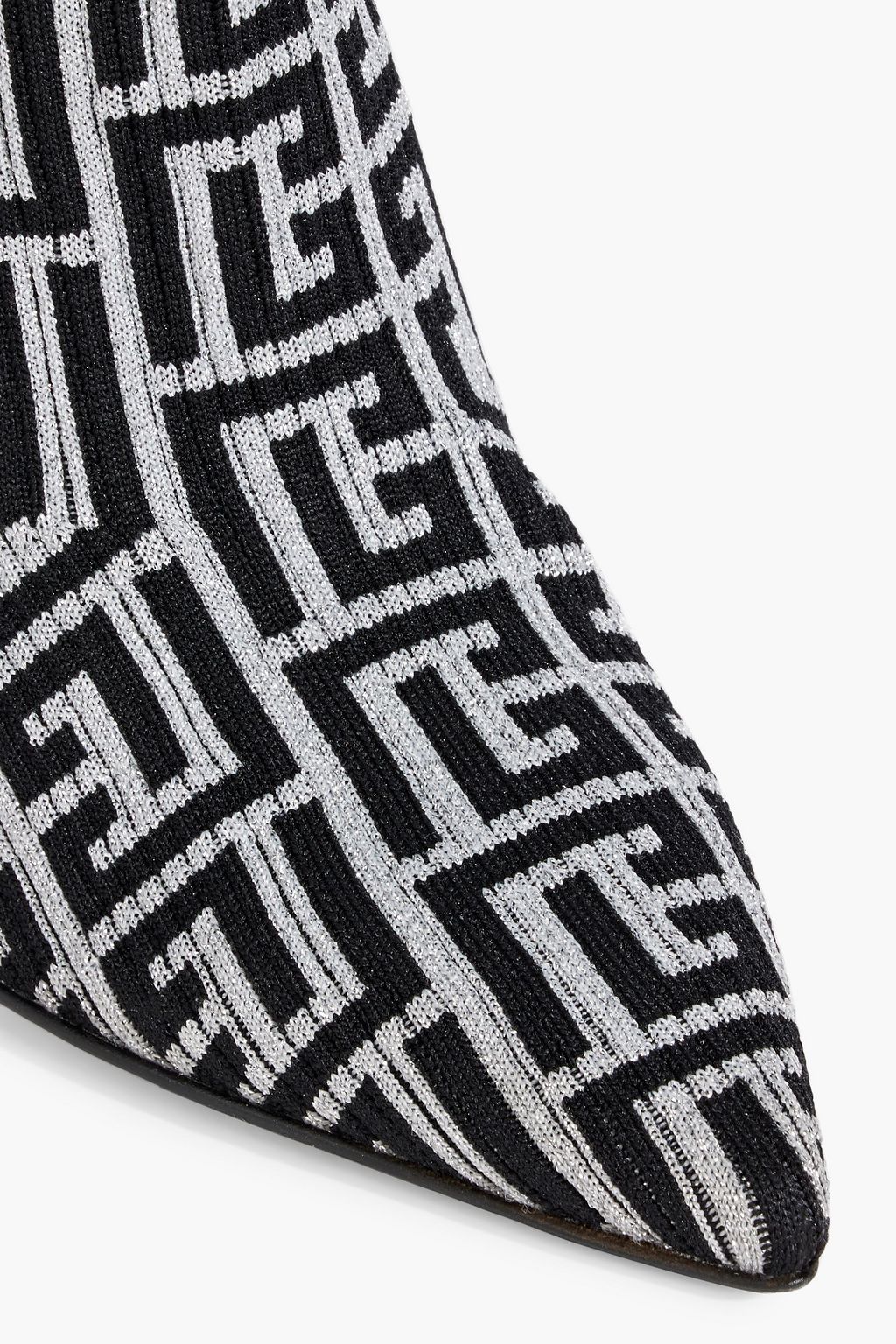BALMAIN Skye metallic stretch-knit ankle boots