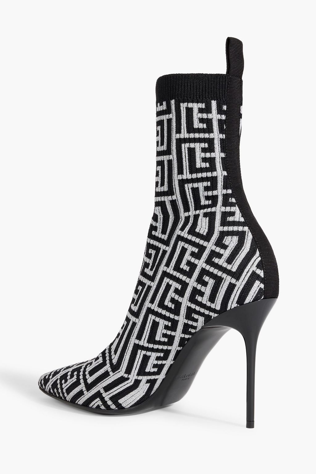 BALMAIN Skye metallic stretch-knit ankle boots