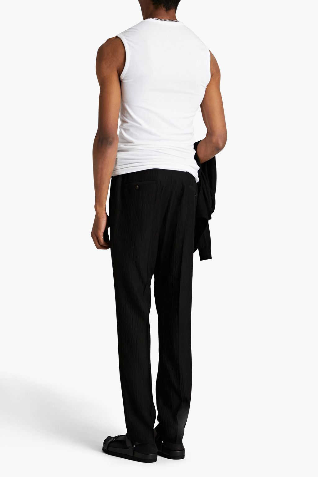 RICK OWENS Astaires wool and cupro-blend crepon slim-leg pants
