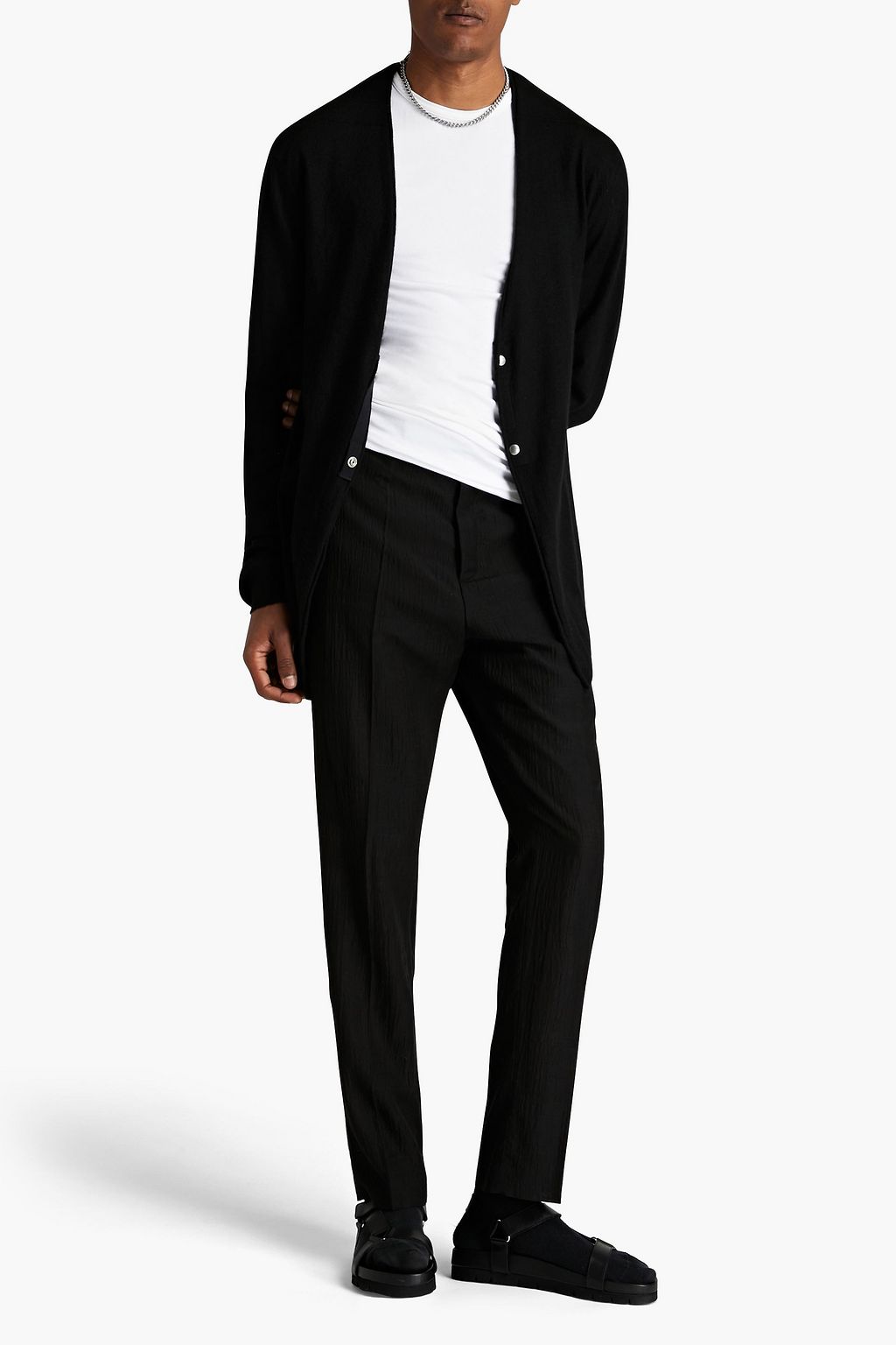 RICK OWENS Astaires wool and cupro-blend crepon slim-leg pants